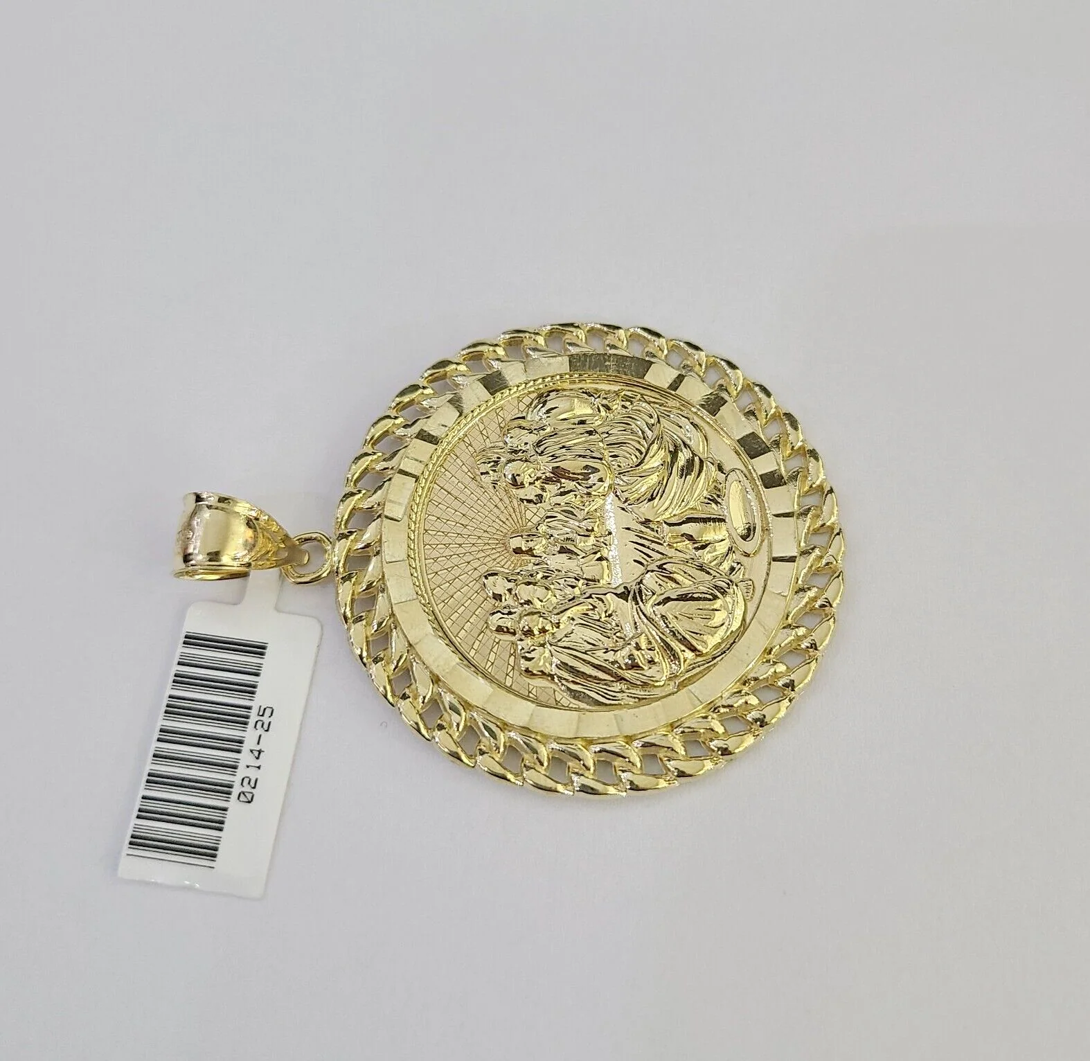 10k Last Supper Charm Pendant REAL 10Kt Religious Medallion Yellow Gold - Image 5