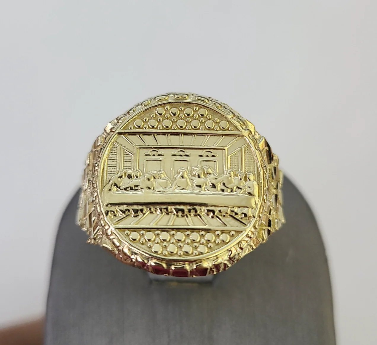 10k Last Supper Ring Casual Band Yellow Gold Genuine Brand New Religious All Sizes - Image 3