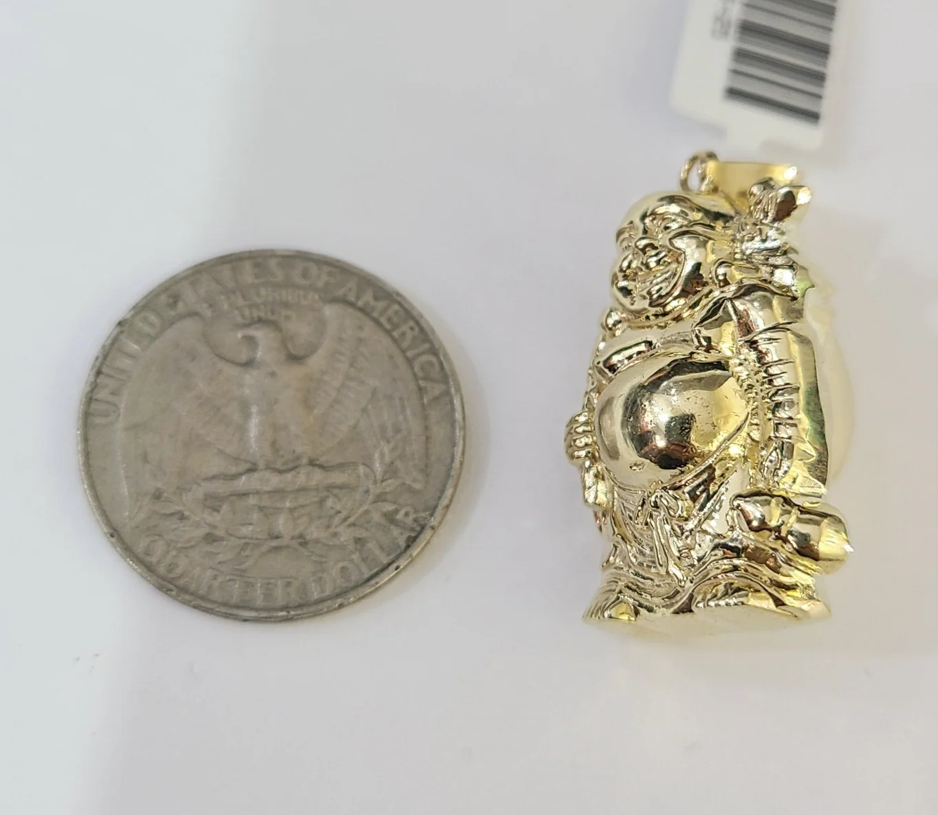 10k Laughing Buddha Charm Pendant Yellow Gold Genuine REAL 10Kt - Image 3