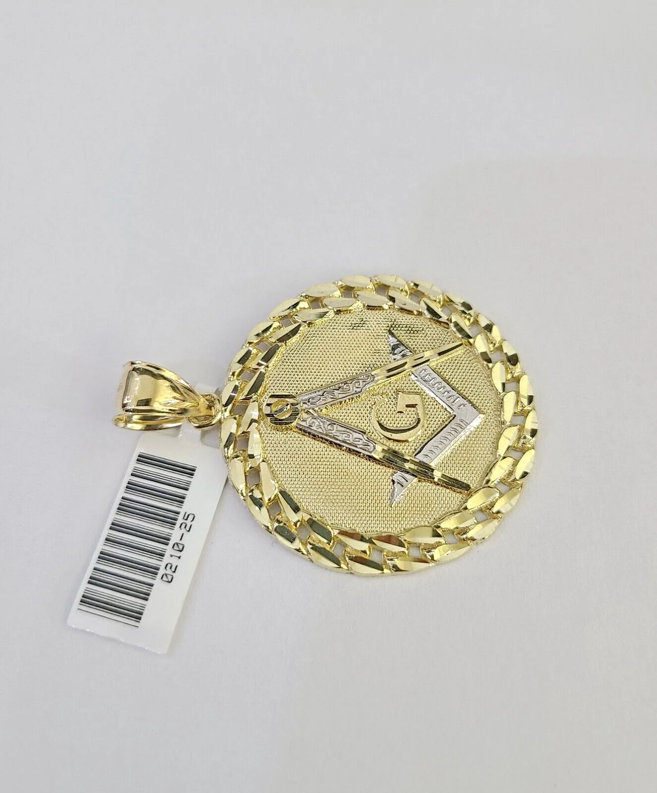 10k Masonic Charm Pendant REAL 10Kt Religious Medallion Yellow Gold - Image 2