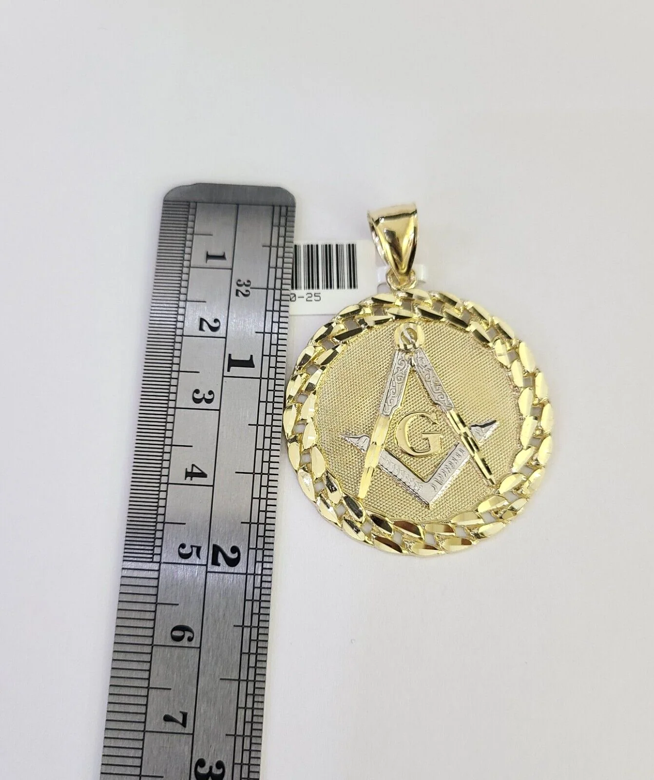 10k Masonic Charm Pendant REAL 10Kt Religious Medallion Yellow Gold - Image 3