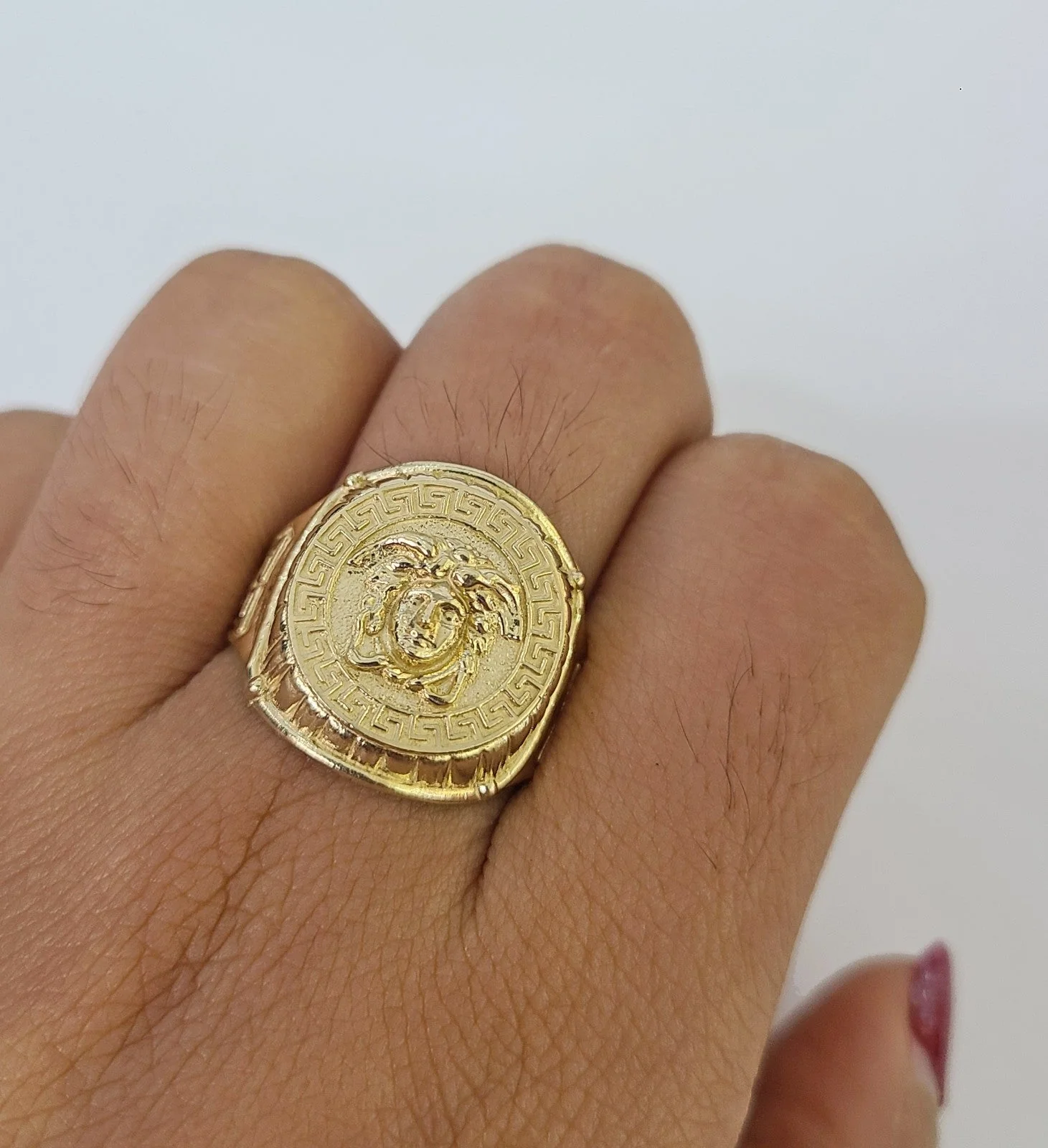 10k Medusa Head Ring Yellow Gold Men Real Genuine All Sizes - Image 6