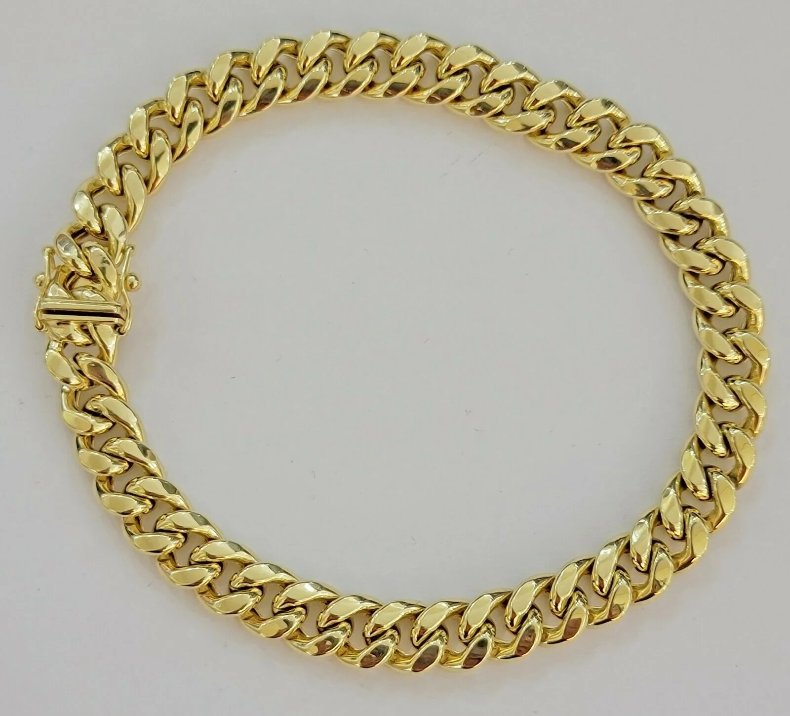 10K Men's Yellow Gold Miami Cuban Bracelet 8.5 Inches 9mm long Box Lock - Image 3