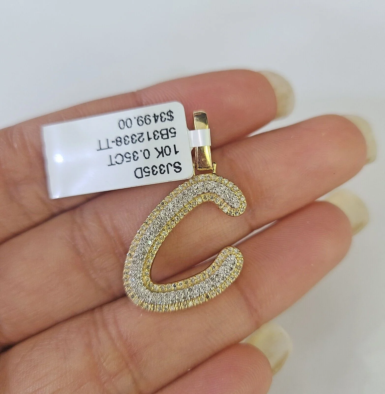 10k Miami Cuban Chain C Diamond Charm Set 4mm 18-26"Yellow Gold Necklace Pendant - Image 4
