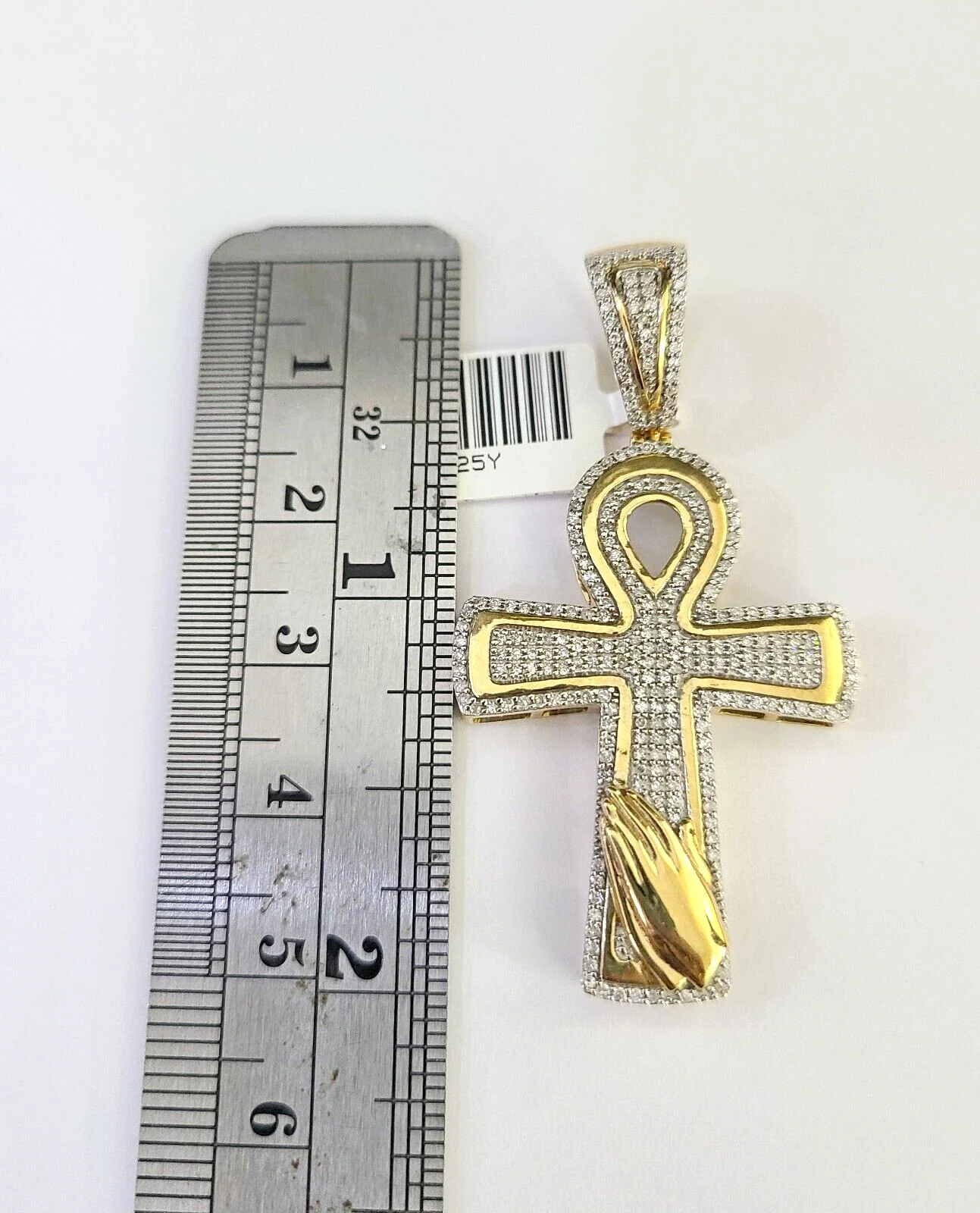 10k Miami Cuban Chain Diamond Jesus Cross Charm Set 4mm 18"-28" Necklace Gold - Image 2