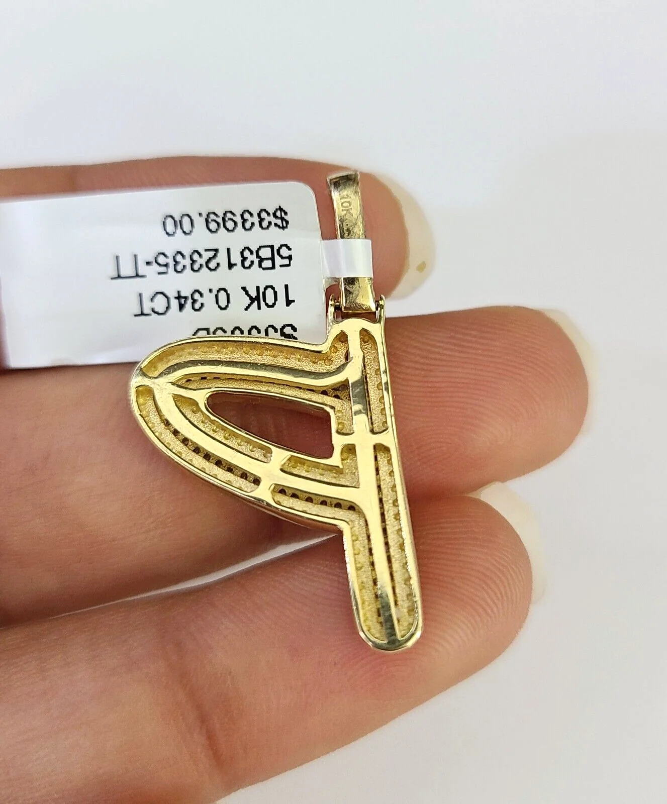 10k Miami Cuban Chain Diamond P Initial Charm Set 4mm 18"-28" Necklace Gold - Image 7
