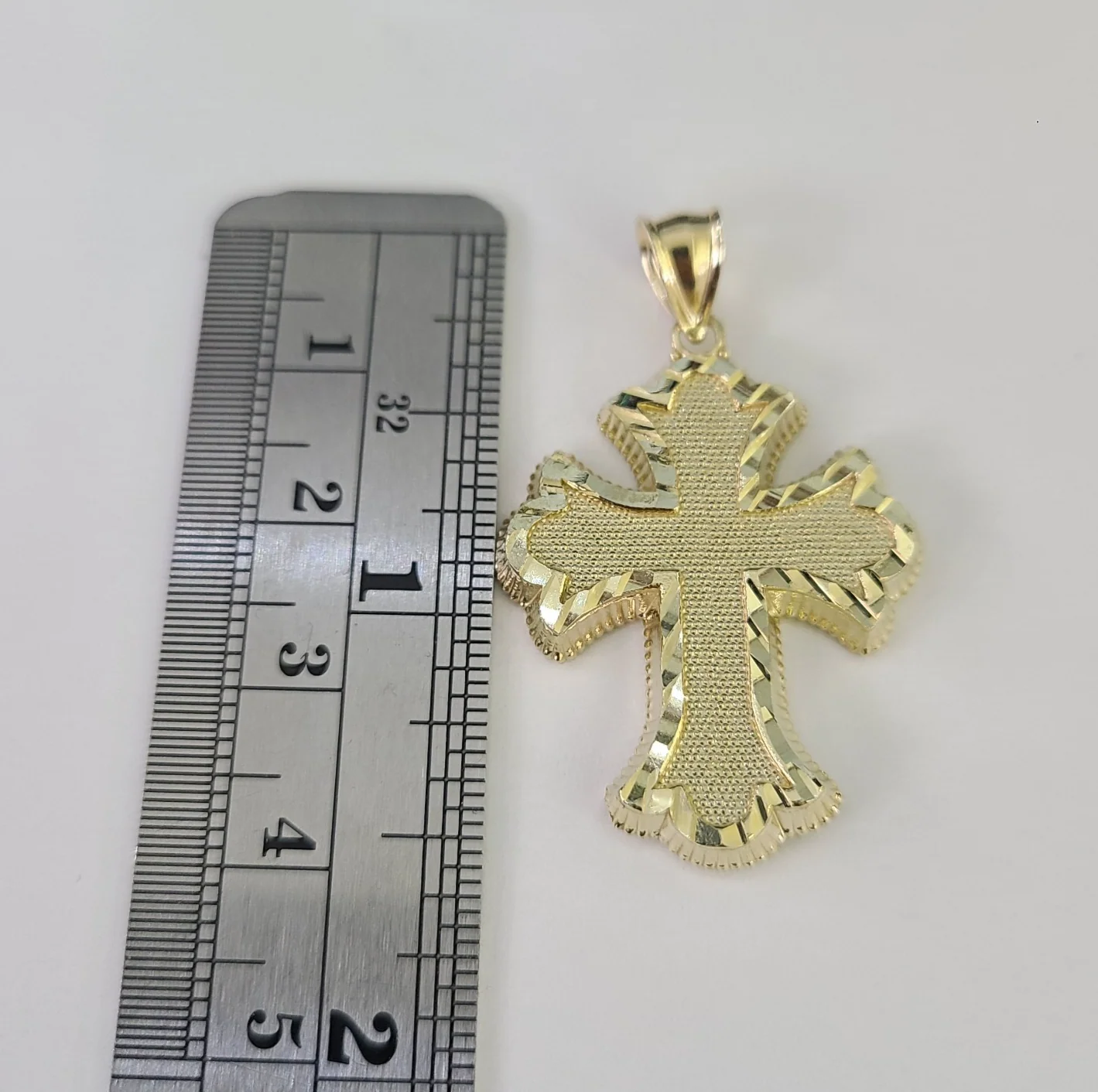 10k Miami Cuban Chain Jesus Cross Charm Pendant Set 5mm 18"28" Necklace Gold - Image 3