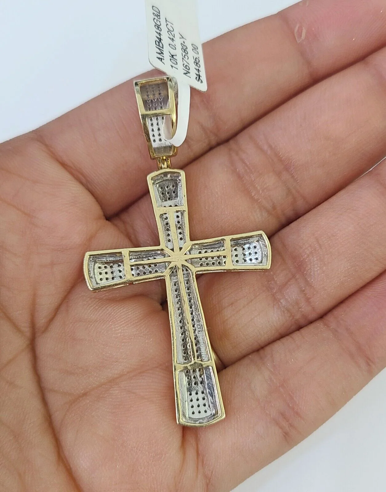 10k Miami Cuban Chain Jesus Cross Charm Set 4.5mm 20"-28" Necklace Pendant Gold - Image 5