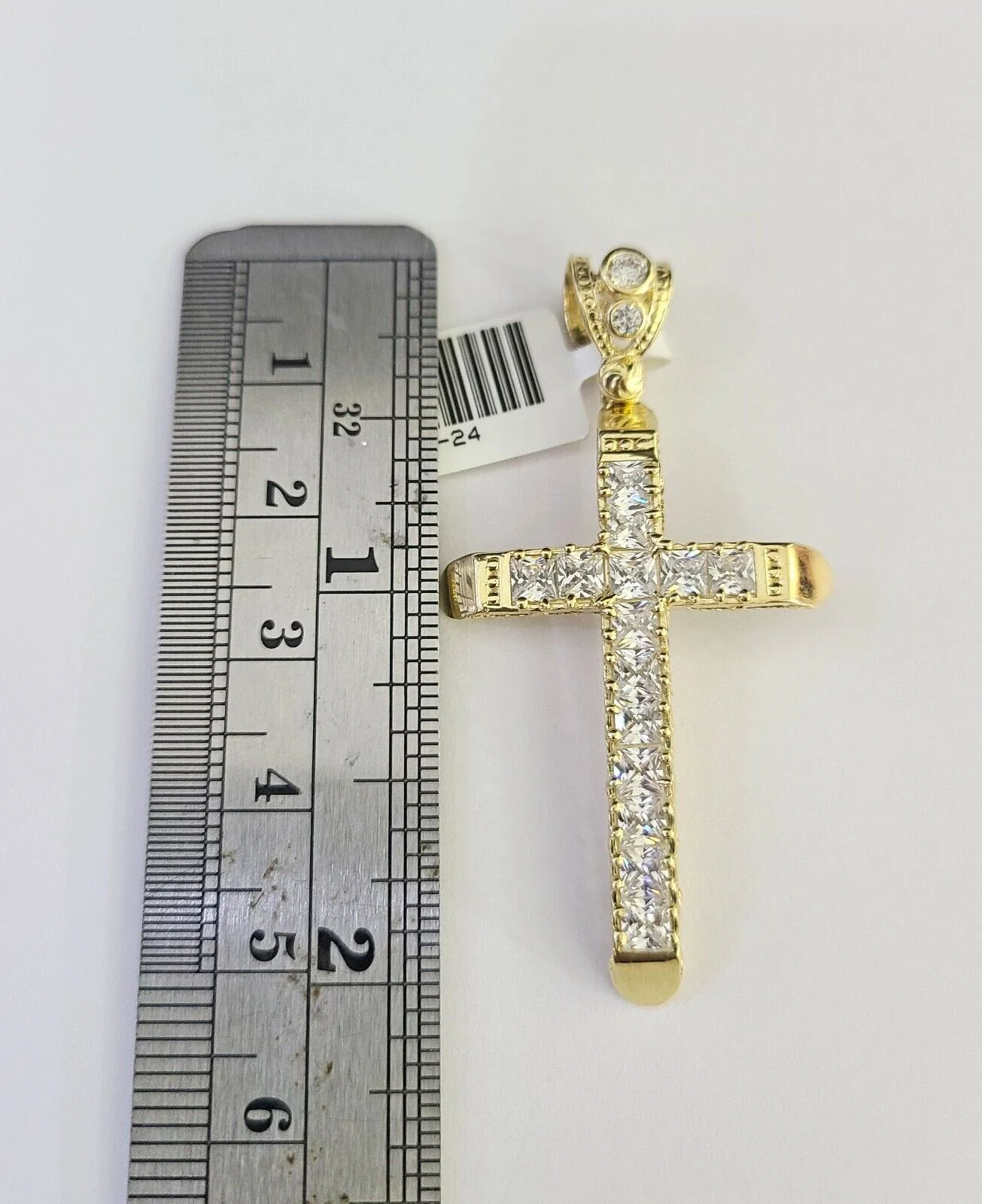 10k Miami Cuban Chain Jesus Cross Charm Set 4mm 18"-28" Necklace Yellow Gold - Image 2