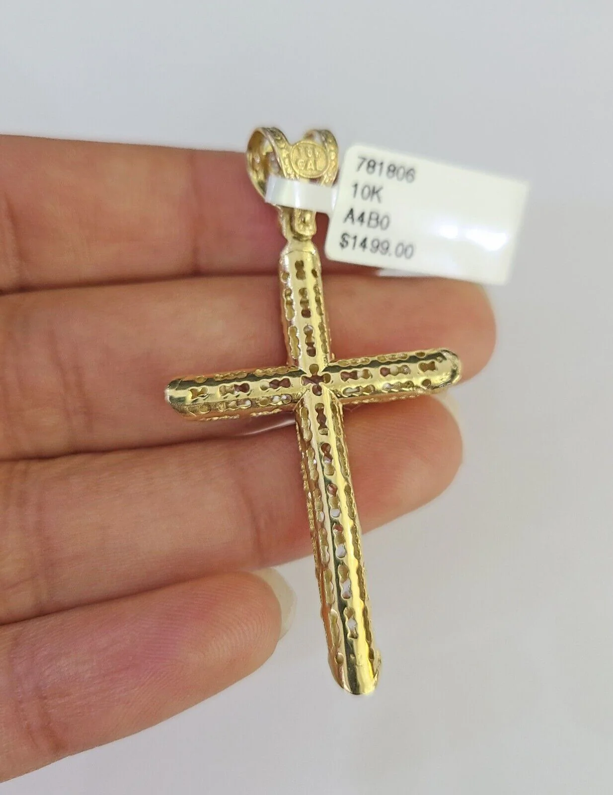 10k Miami Cuban Chain Jesus Cross Charm Set 4mm 18"-28" Necklace Yellow Gold - Image 7