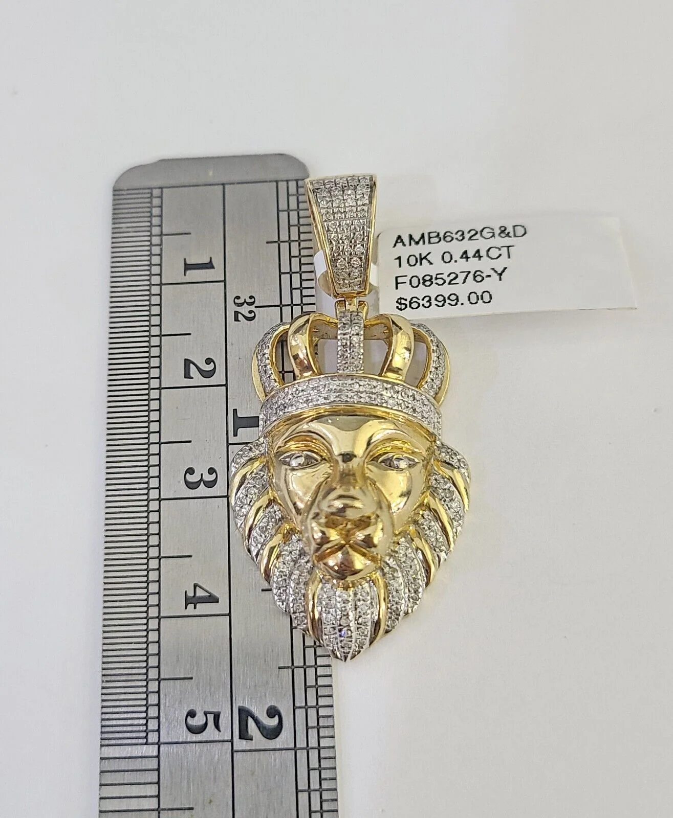 10k Miami Cuban Chain Lion Charm Diamond Set 4.5mm 20"-28" Necklace Gold - Image 5