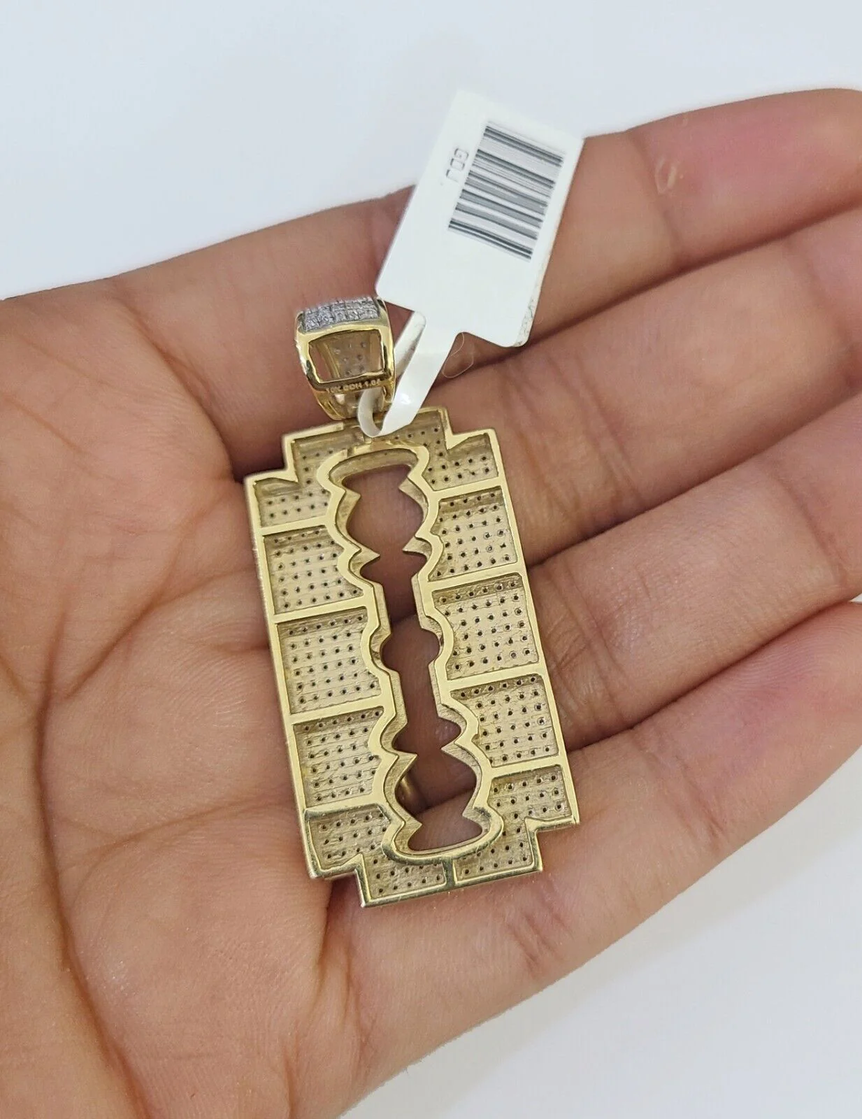 10k Miami Cuban Chain Razor Blade Charm Diamond Set 4.5mm 20"-28" Necklace Gold - Image 7