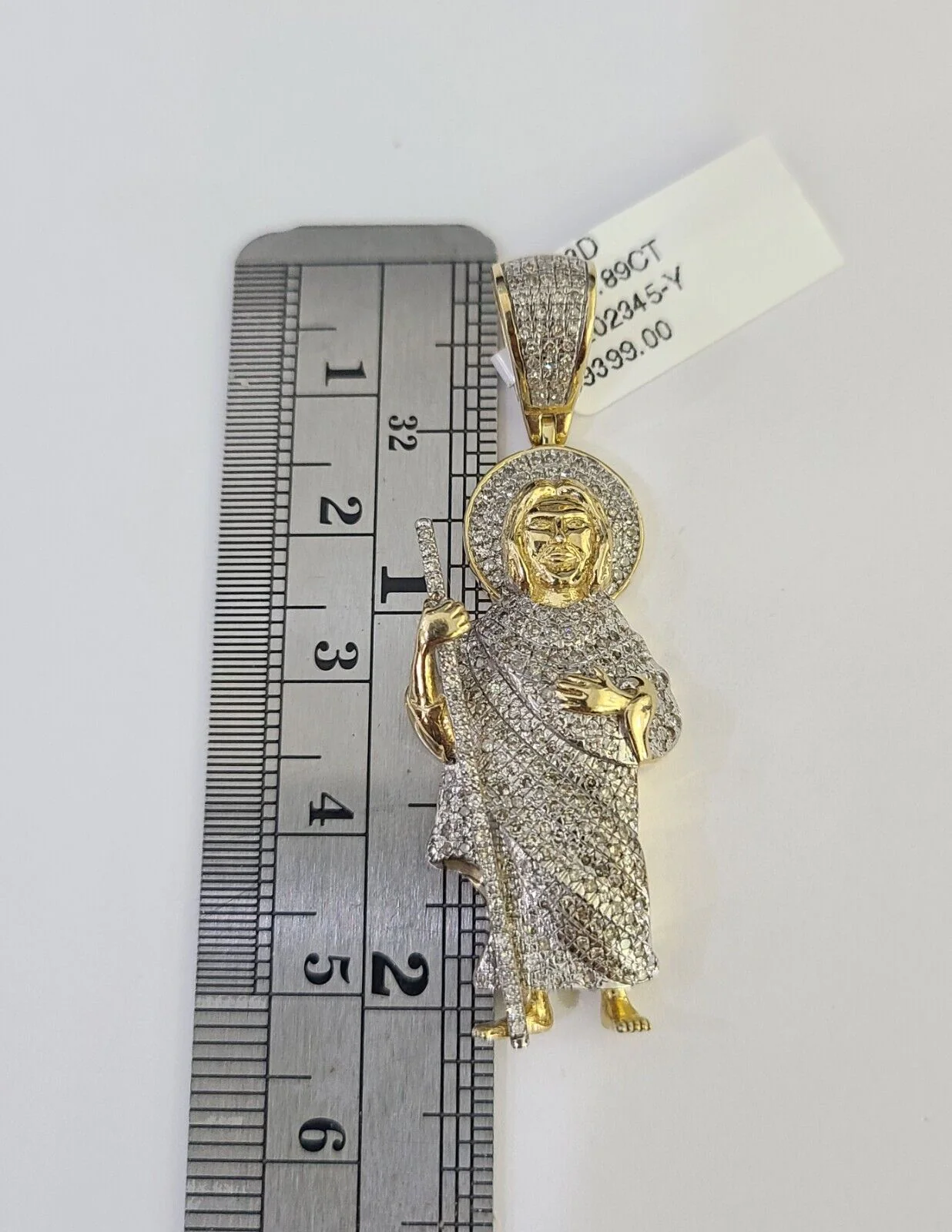 10k Miami Cuban Chain Saint Jude Charm Diamond Set 4.5mm 20"-28" Necklace Gold - Image 6