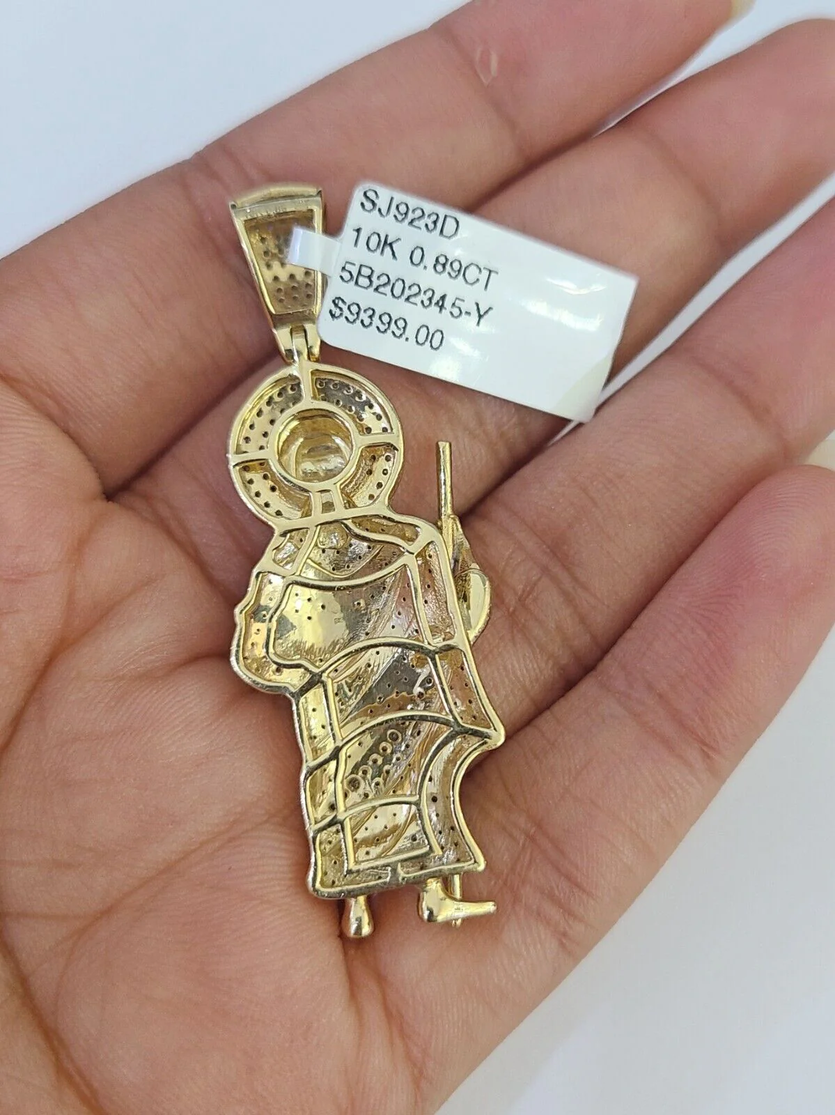 10k Miami Cuban Chain Saint Jude Charm Diamond Set 4.5mm 20"-28" Necklace Gold - Image 7