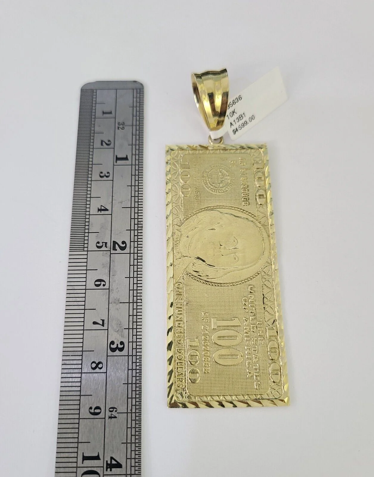 10K Miami Cuban Link Chain 100 Dollar Bill Pendent Charm 6mm 20"-30" Necklace - Image 2