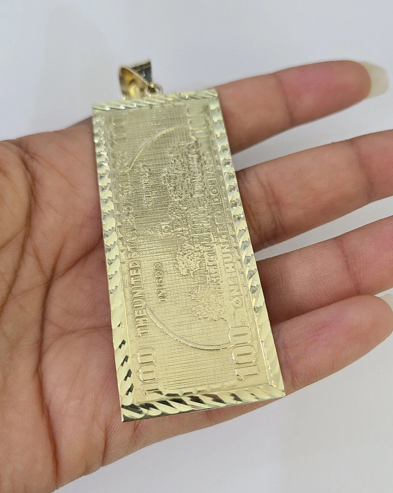 10K Miami Cuban Link Chain 100 Dollar Bill Pendent Charm 6mm 20"-30" Necklace - Image 7