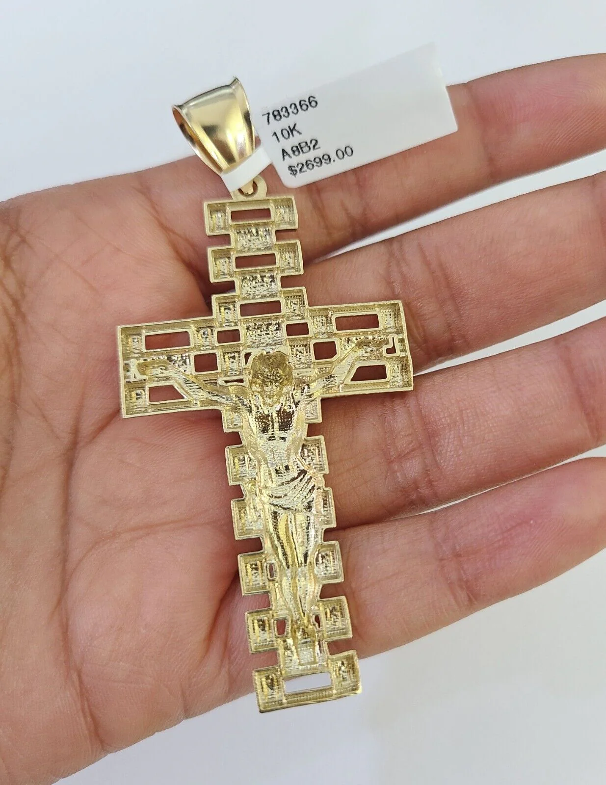 10K Miami Cuban Link Chain Jesus Cross Pendent Charm 6mm 20"-30" Necklace - Image 7