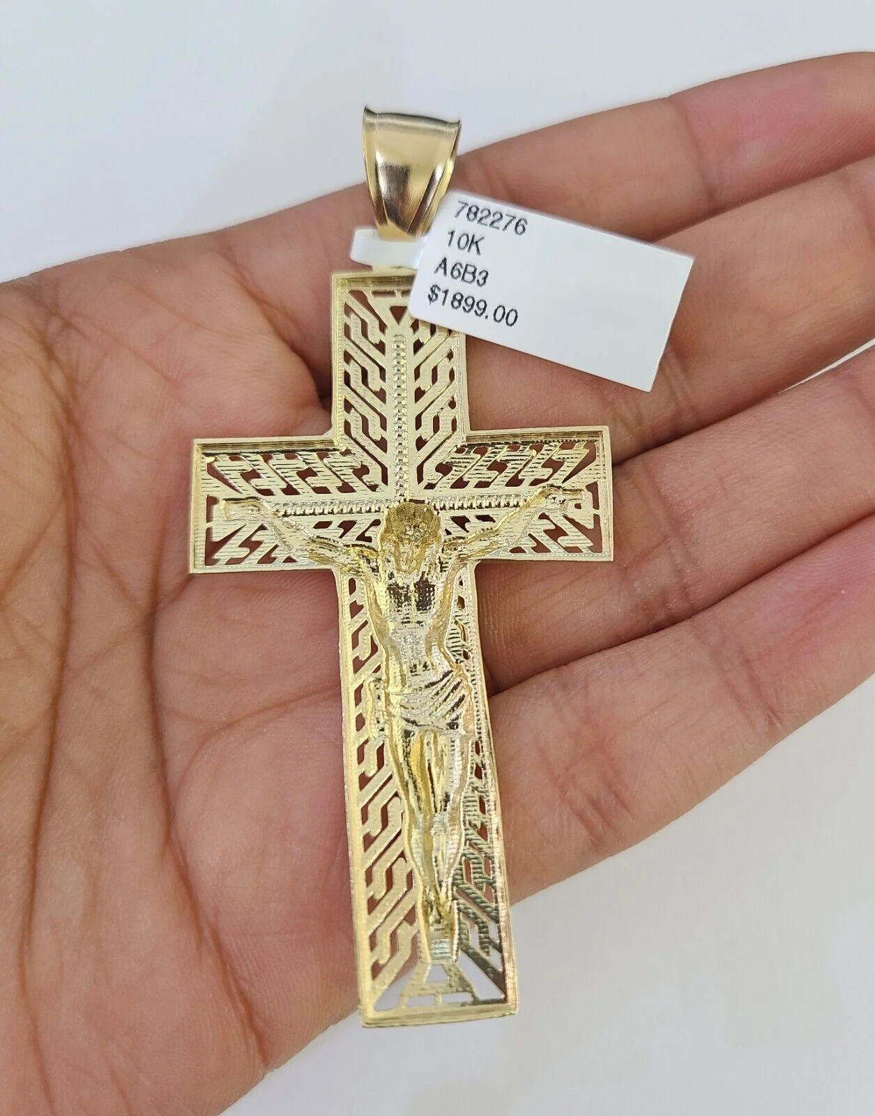 10K Miami Cuban Link Chain Jesus Cross Pendent Charm 6mm 20"-30" Necklace - Image 7