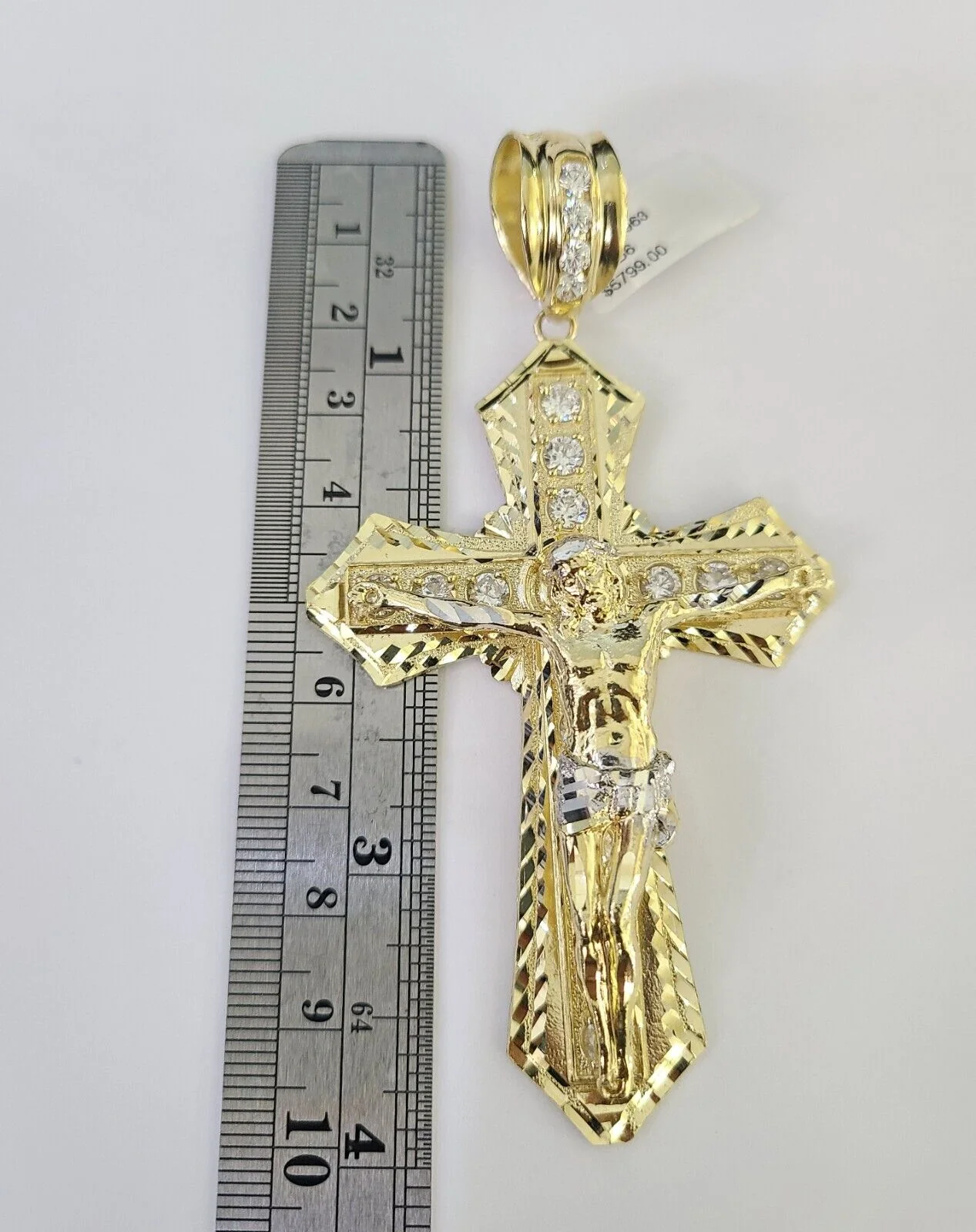 10K Miami Cuban Link Chain Jesus Cross Pendent Charm 8mm 20"-30" Necklace Gold - Image 4