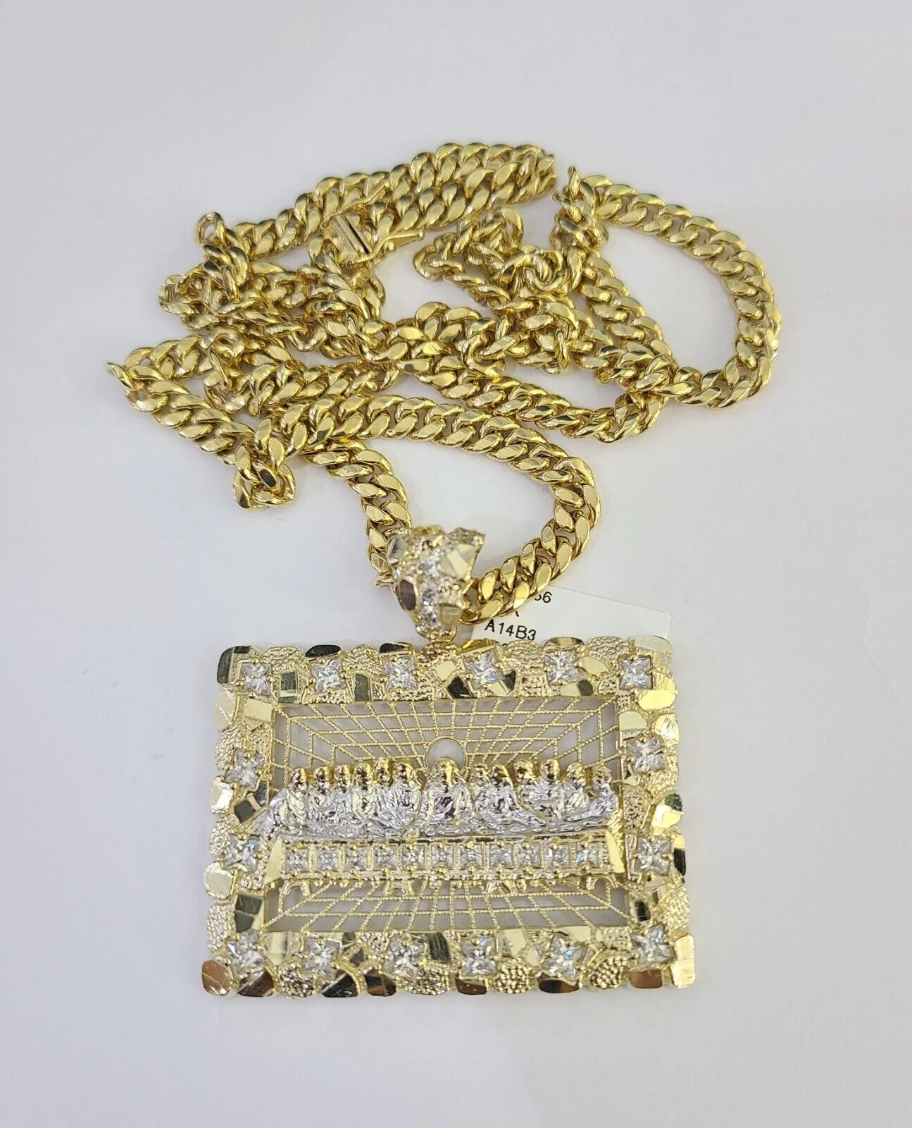 10K Miami Cuban Link Chain Last Supper Pendent Charm 6mm 20"-30" Necklace - Image 5
