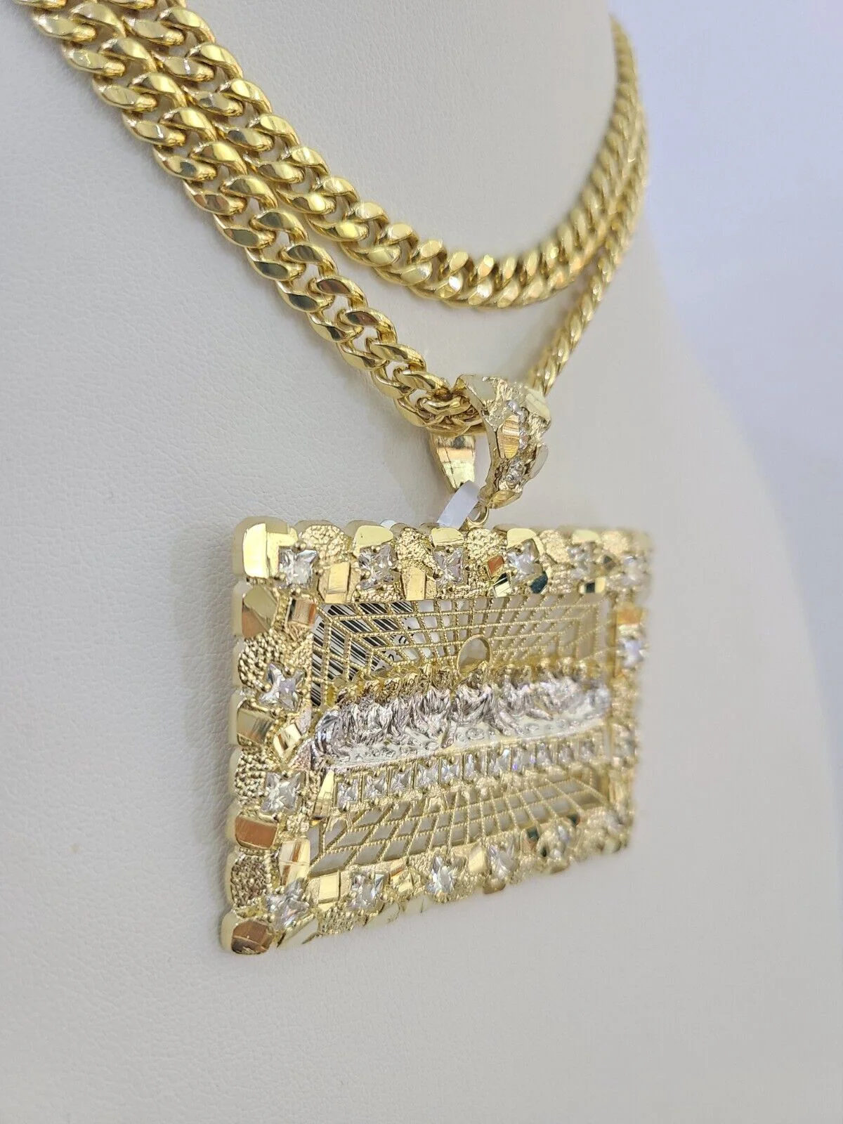 10K Miami Cuban Link Chain Last Supper Pendent Charm 6mm 20"-30" Necklace - Image 6
