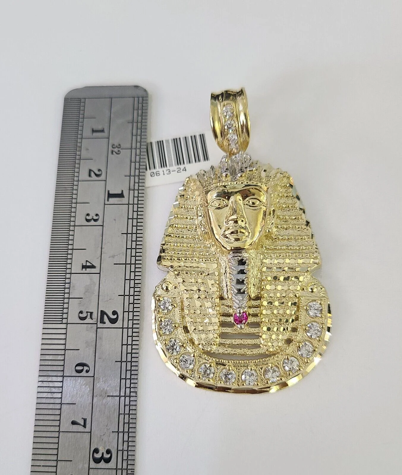 10K Miami Cuban Link Chain Pharaoh Pendent Charm 6mm 20"-30" Necklace - Image 2