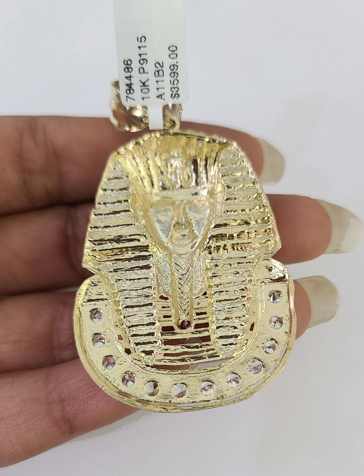 10K Miami Cuban Link Chain Pharaoh Pendent Charm 6mm 20"-30" Necklace - Image 7