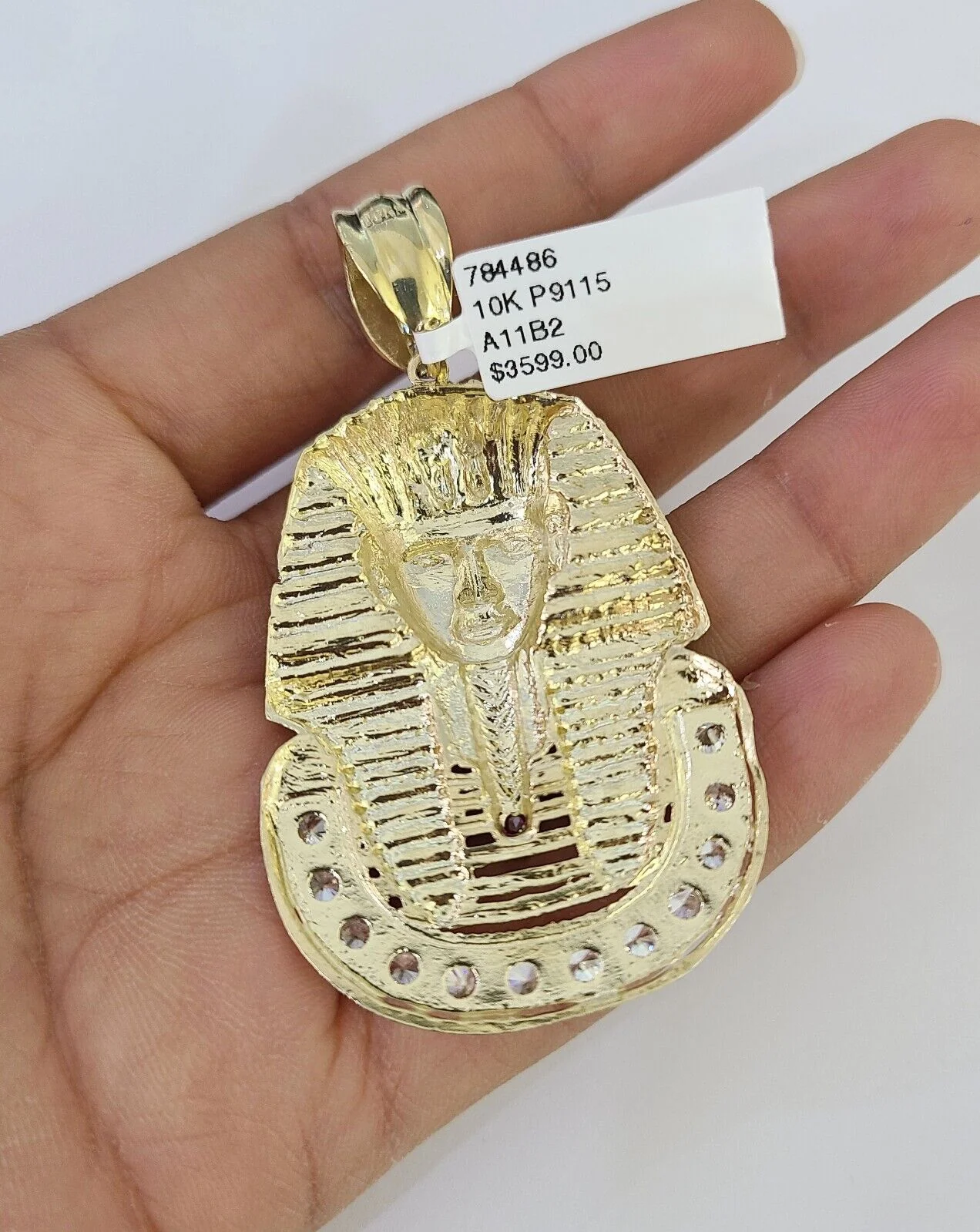 10K Miami Cuban Link Chain Pharaoh Pendent Charm 8mm 20"-30" Necklace Gold - Image 7