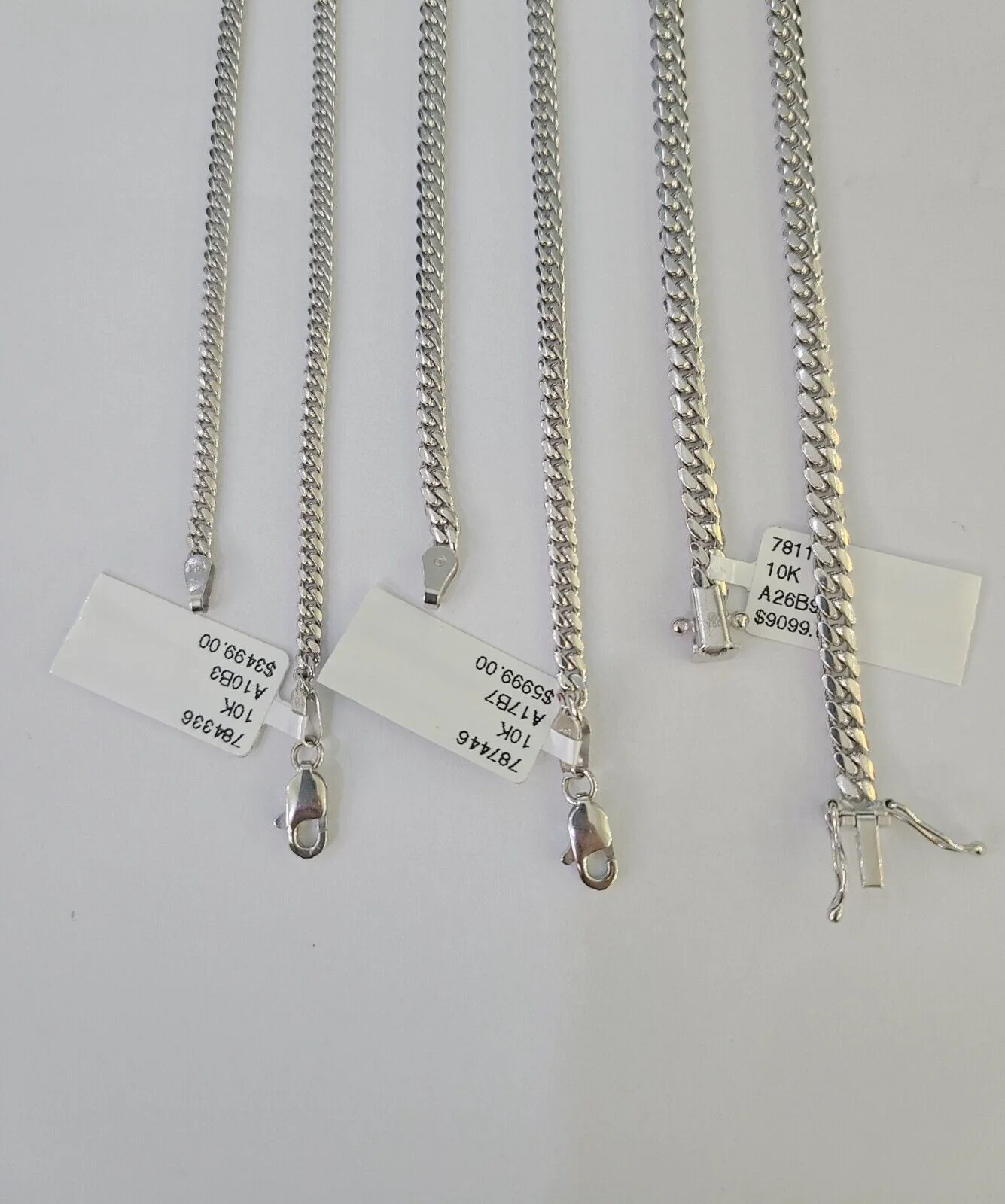 10k Miami Cuban Link Chain White Gold Necklace 18-26 Inches Real Men Women - Image 4