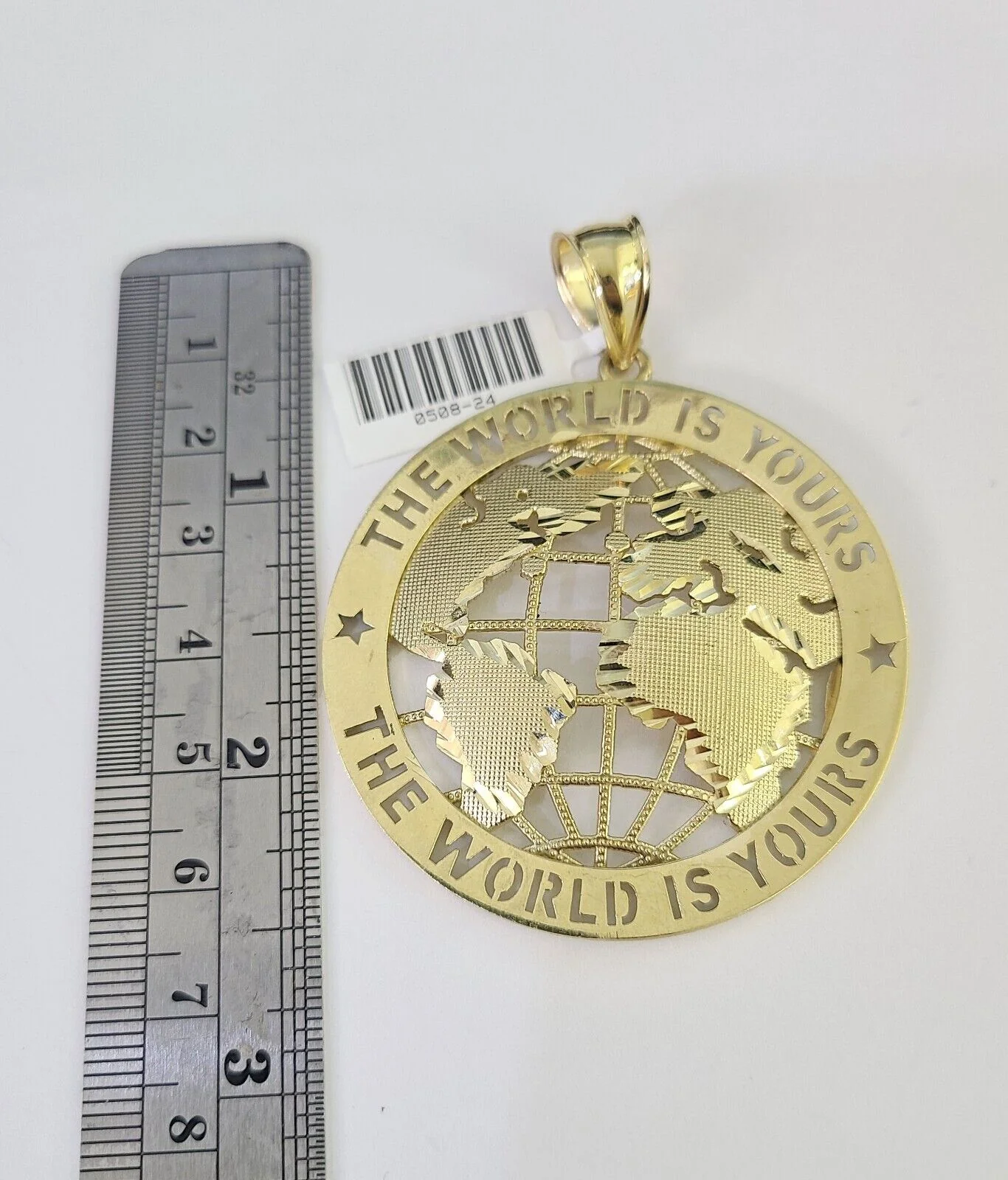 10K Miami Cuban Link Chain World is Yours Pendent Charm 6mm 20"-30" Necklace - Image 2