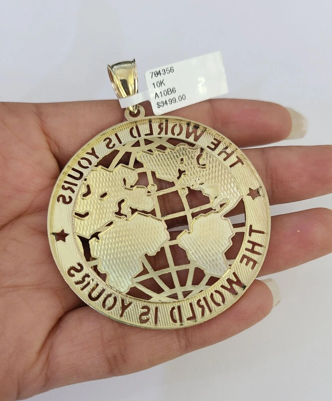 10K Miami Cuban Link Chain World is Yours Pendent Charm 6mm 20"-30" Necklace - Image 7