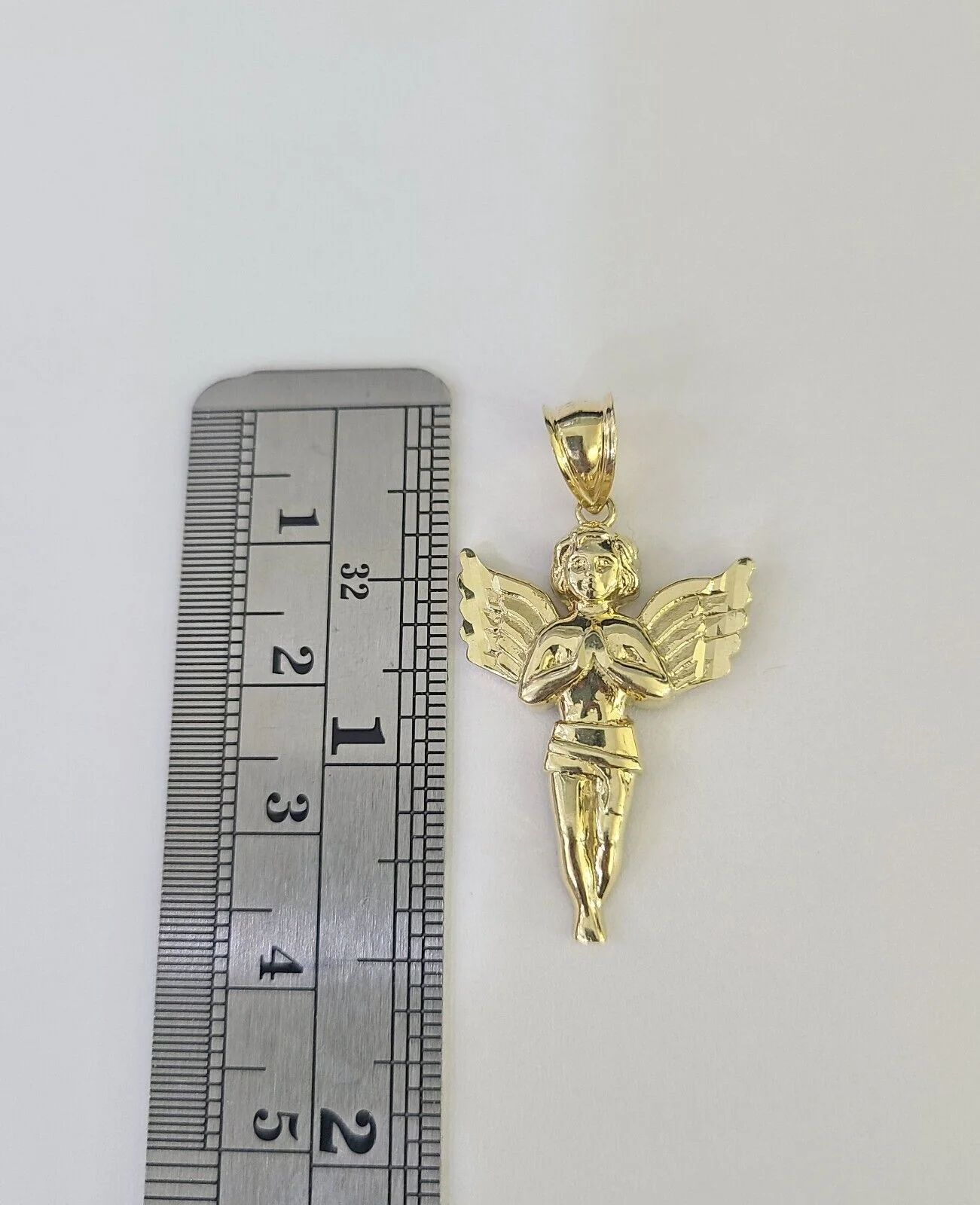 10k Milano Rope Chain Praying Angel Charm Necklace SET 3mm 18"-26" Pendant - Image 3