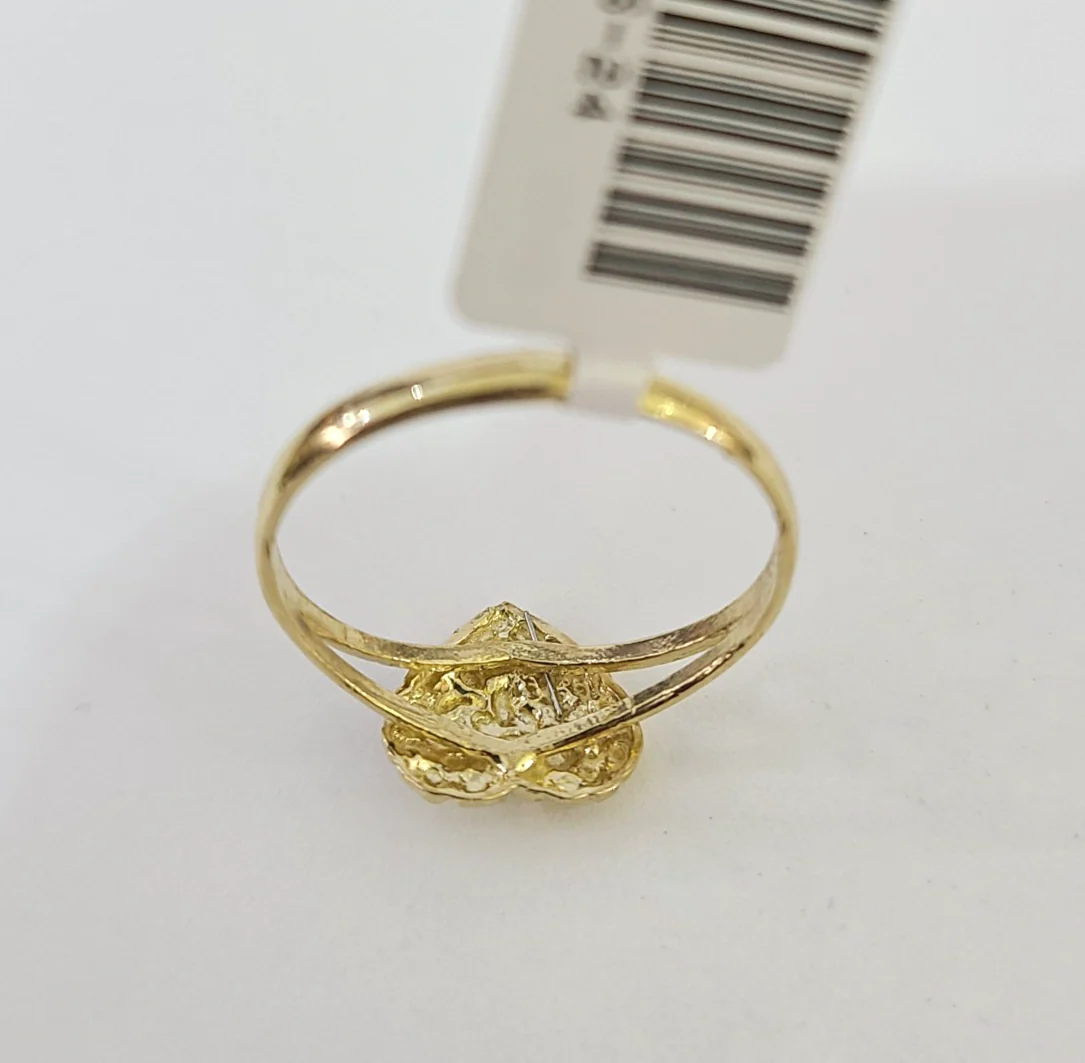 10k Nugget Heart Ring Yellow Gold Women Real Genuine All Sizes - Image 5