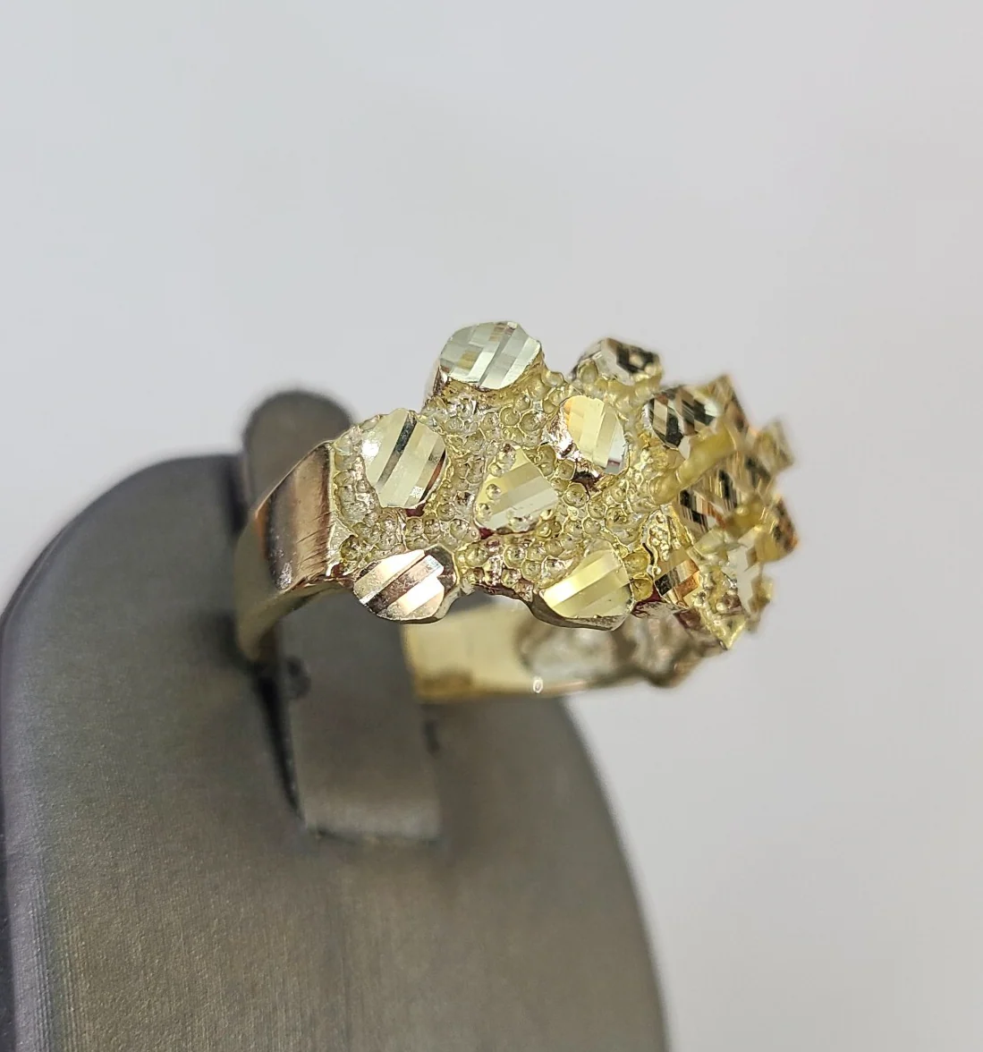 10k Nugget Jesus Cross Ring Casual Band Yellow Gold Genuine Brand New Religious All Sizes - Image 5