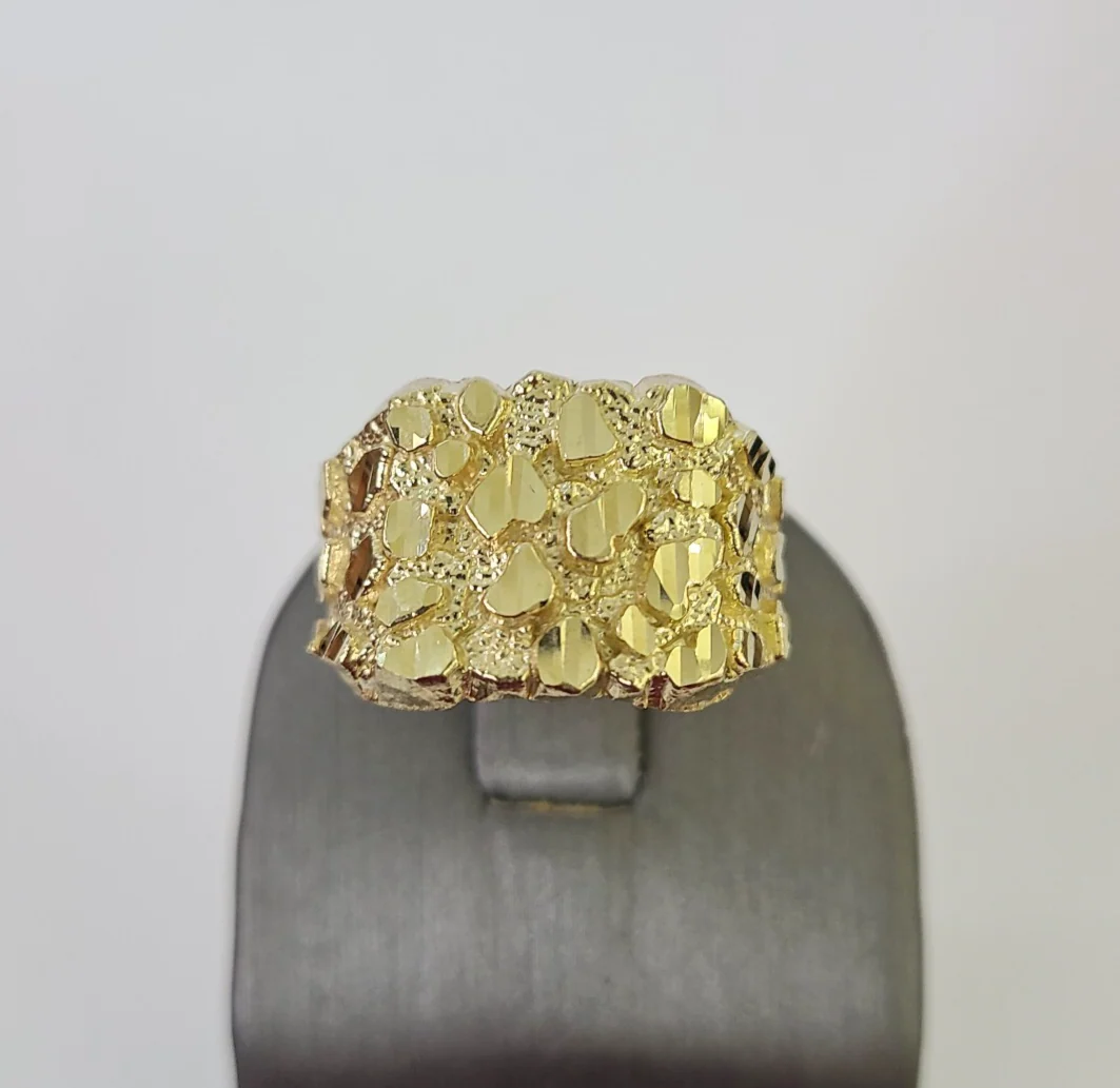 10k Nugget Ring Casual Band Yellow Gold Genuine Brand New All Sizes