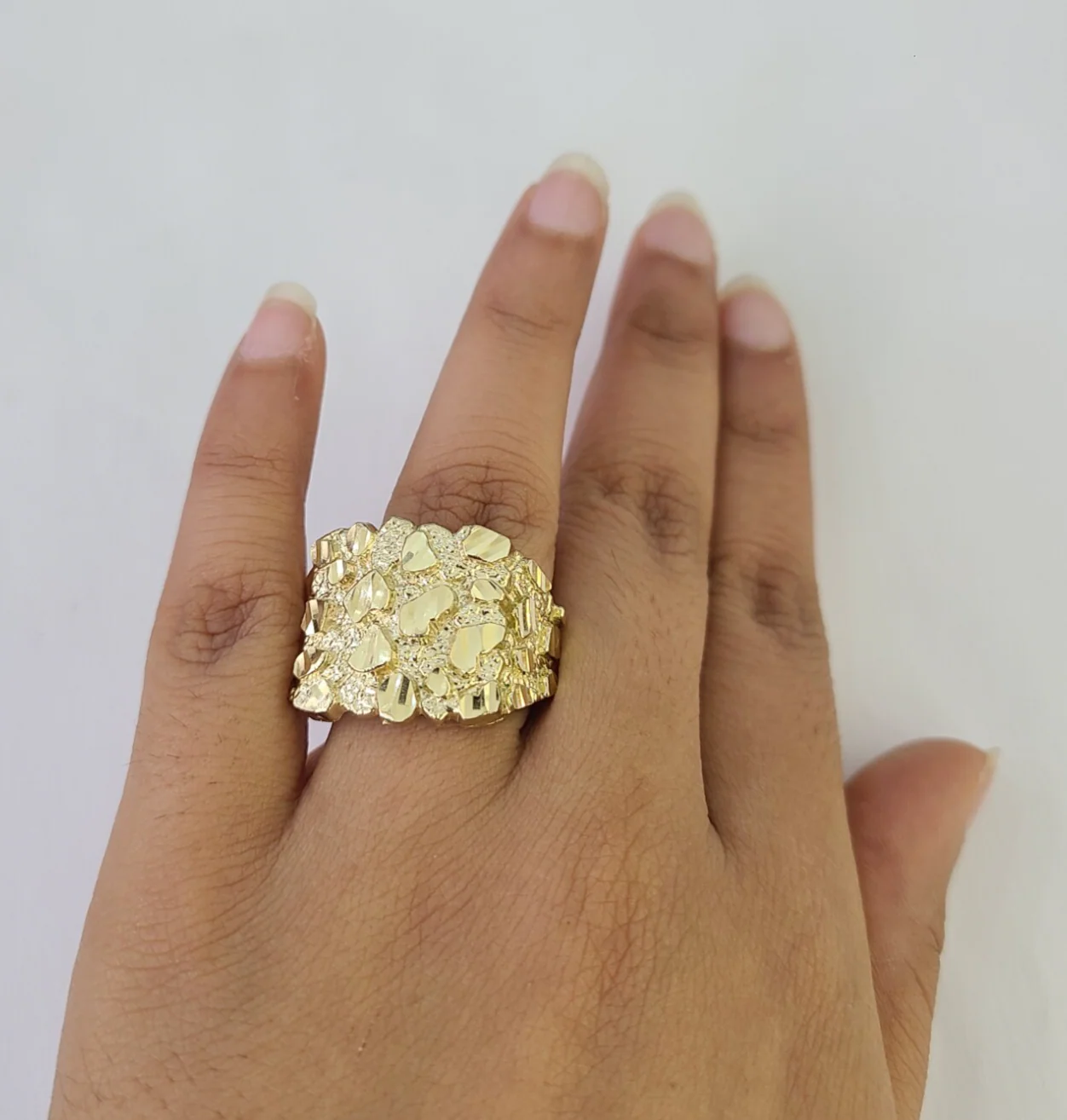10k Nugget Ring Casual Band Yellow Gold Genuine Brand New All Sizes - Image 4