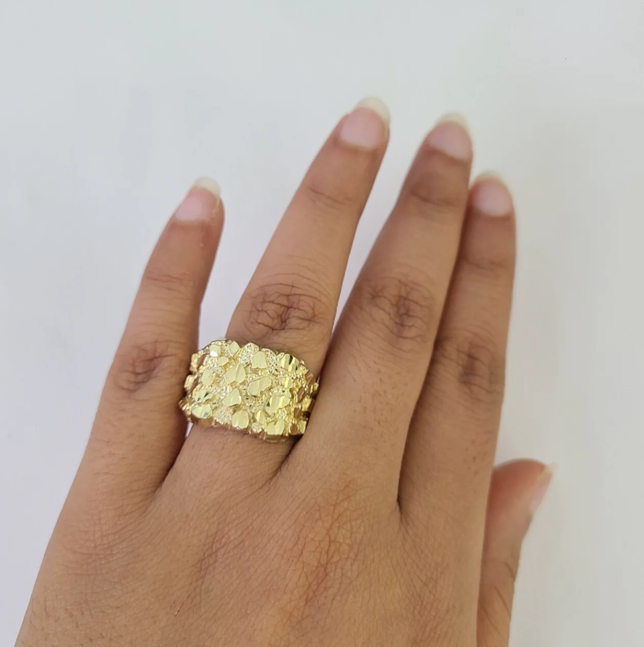 10k Nugget Ring Casual Band Yellow Gold Genuine Brand New All Sizes - Image 4