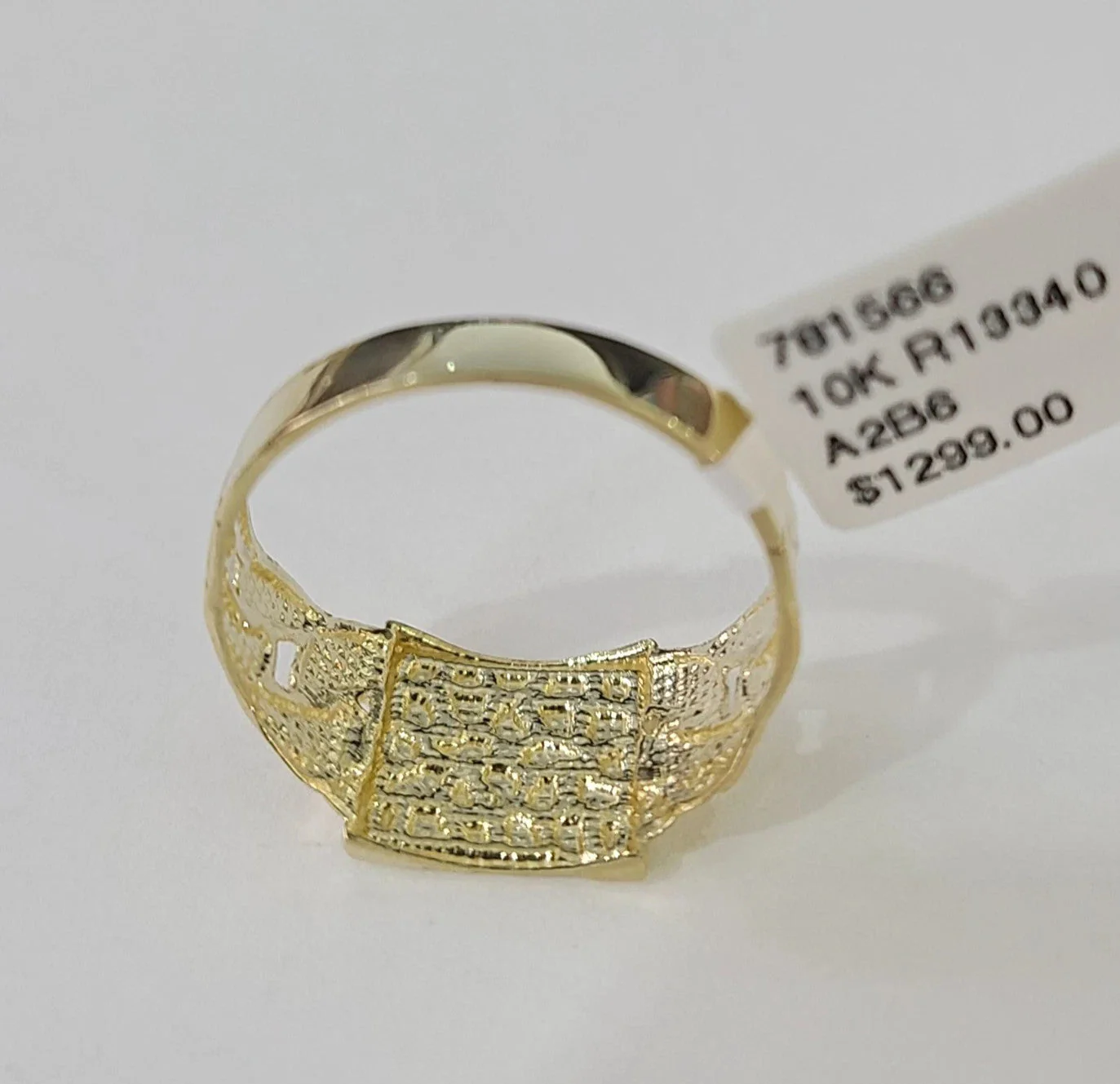 10k Nugget Ring Cuban Yellow Gold Women Men Real Genuine 10Kt - Image 6