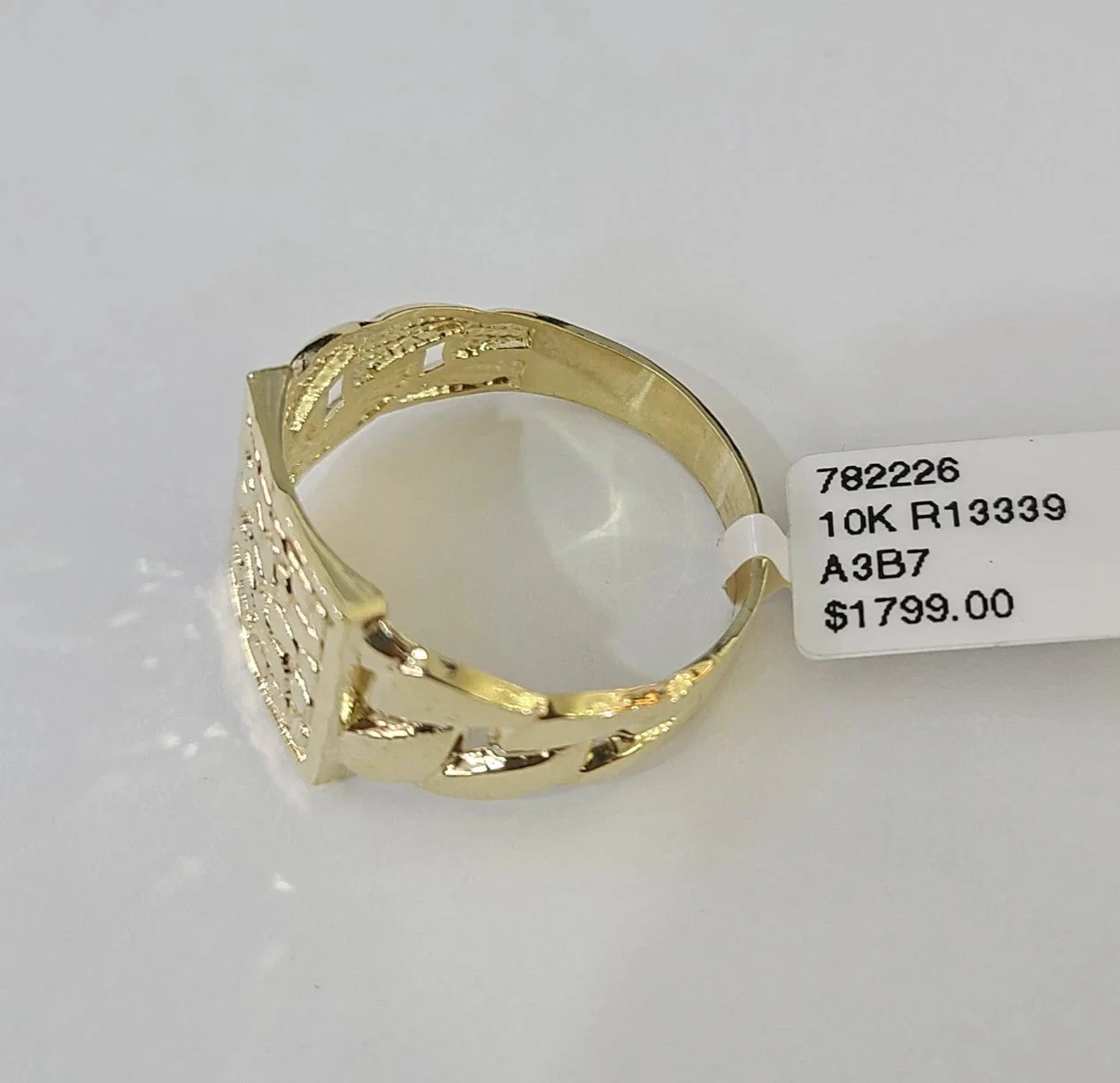 10k Nugget Ring Cuban Yellow Gold Women Men Real Genuine 10Kt - Image 4
