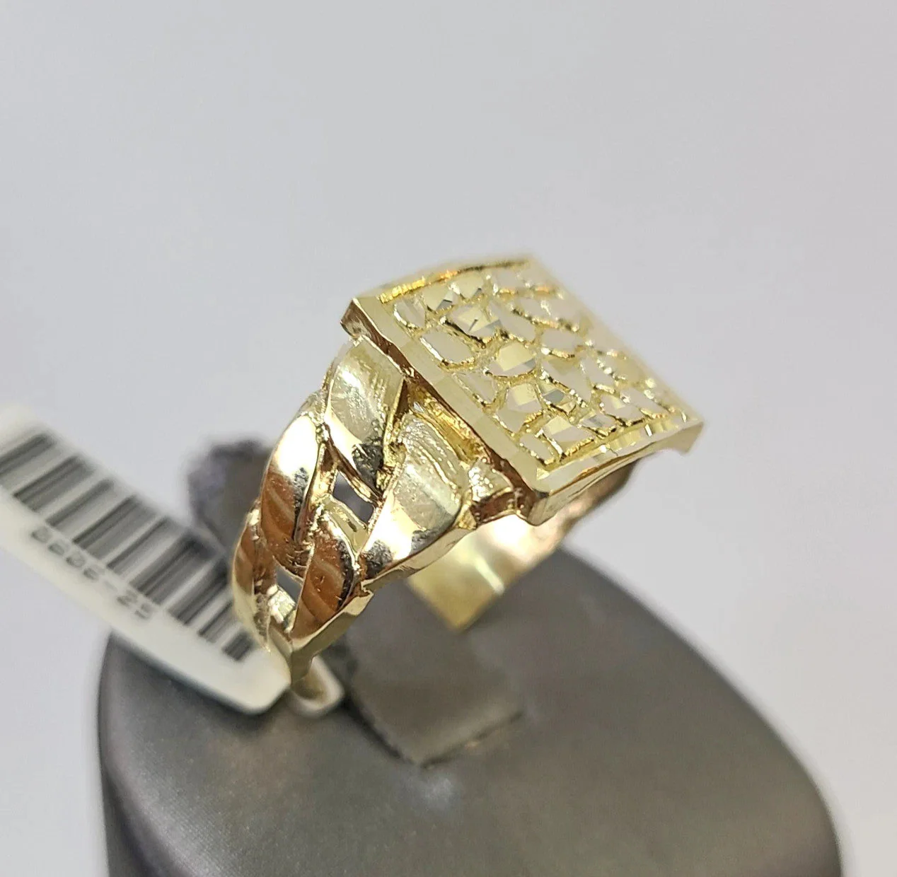 10k Nugget Ring Cuban Yellow Gold Women Men Real Genuine 10Kt - Image 7