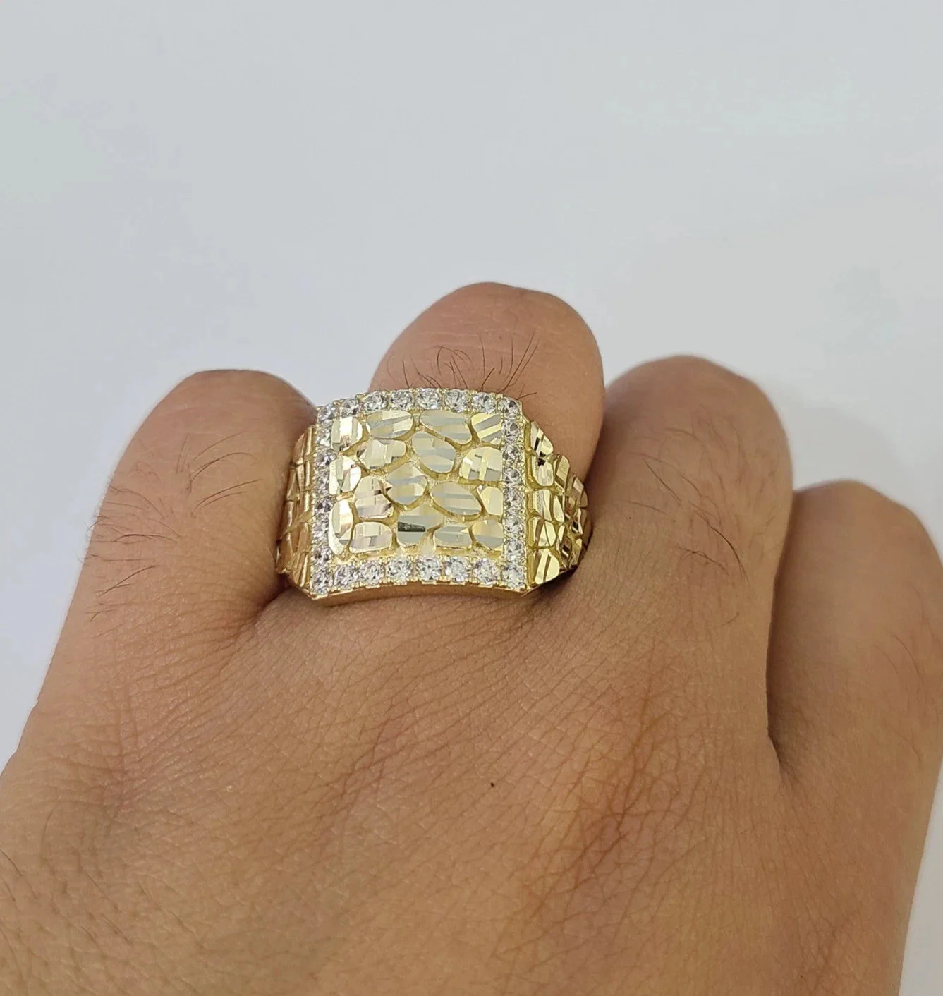 10k Nugget Ring Yellow Gold Women Men Real Genuine 10Kt - Image 2