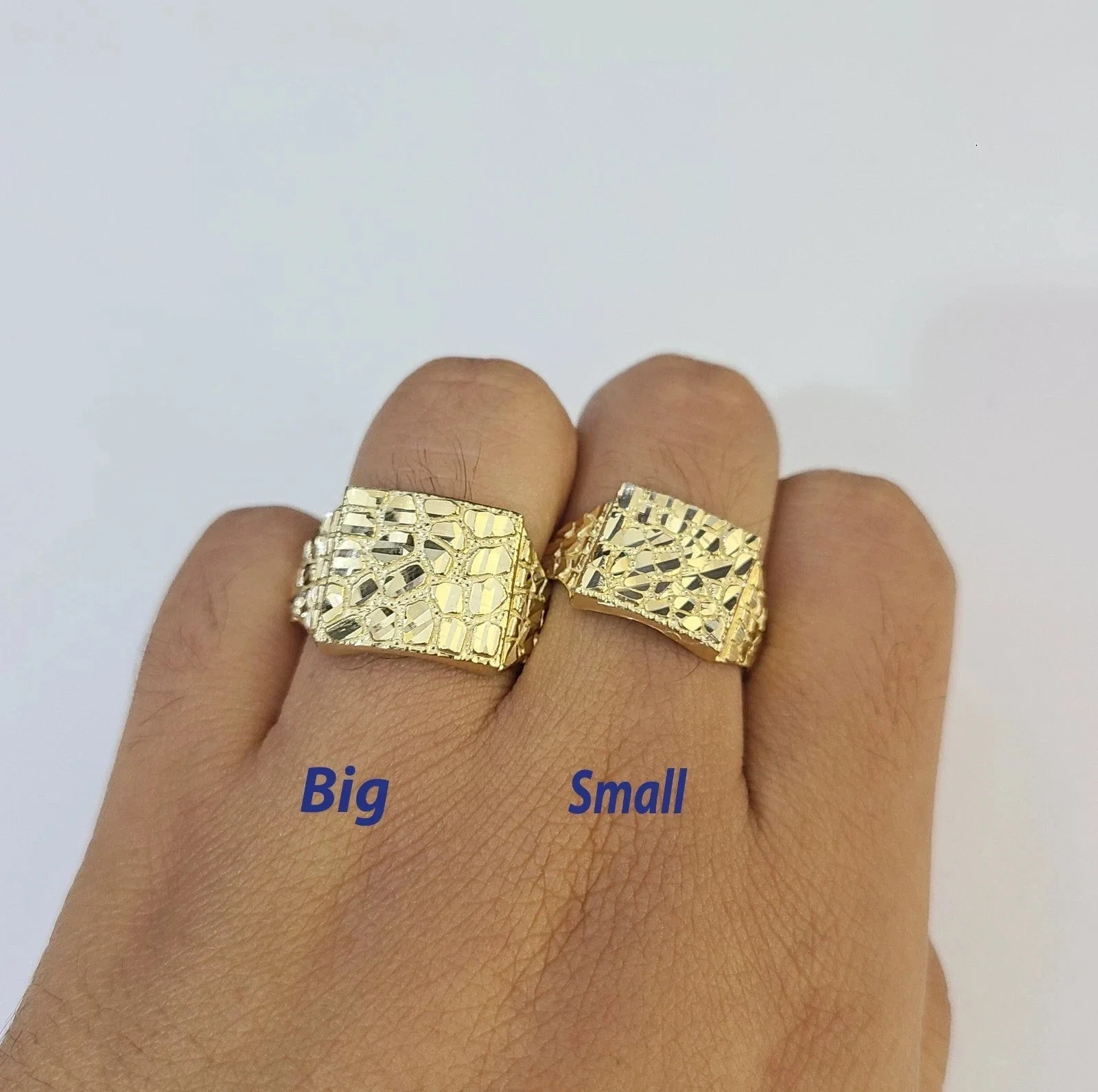 10k Nugget Ring Yellow Gold Women Men Real Genuine 10Kt - Image 5
