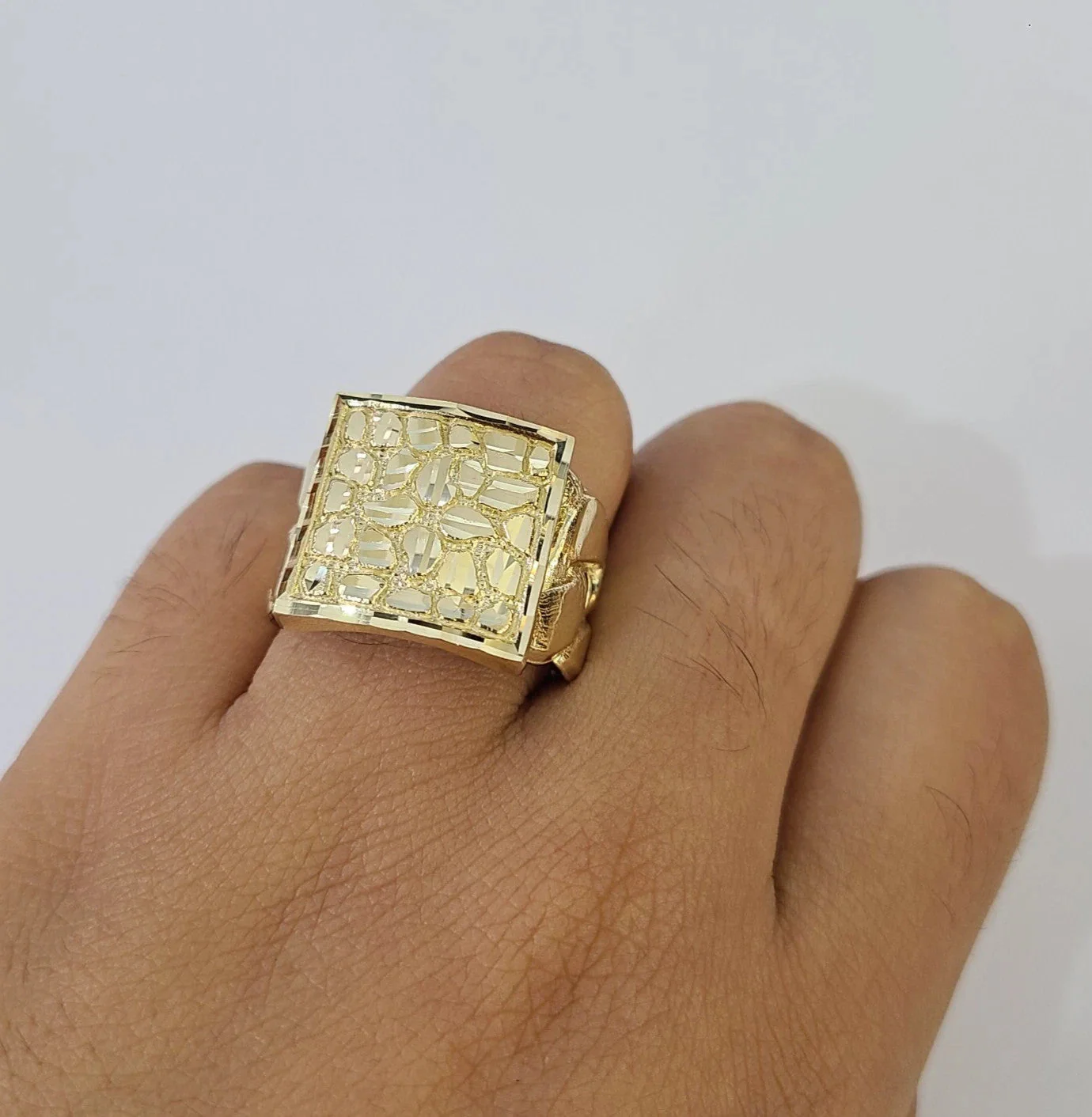 10k Nugget Ring Yellow Gold Women Men Real Genuine 10Kt - Image 4
