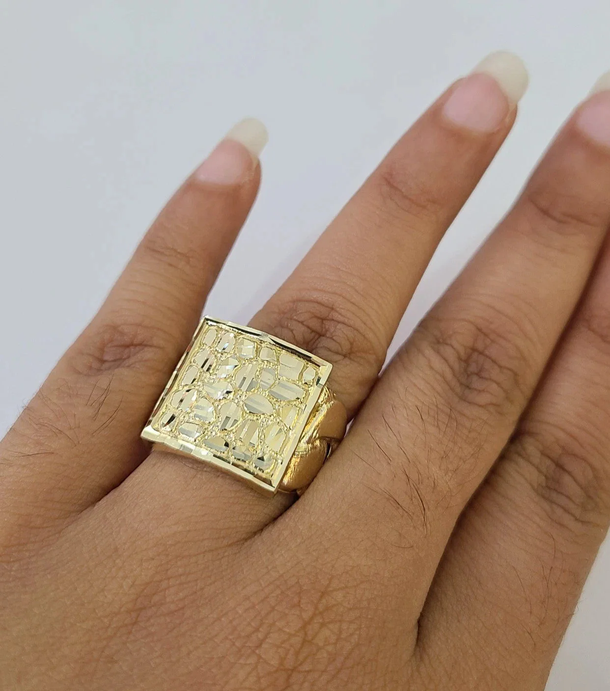 10k Nugget Ring Yellow Gold Women Men Real Genuine 10Kt - Image 6