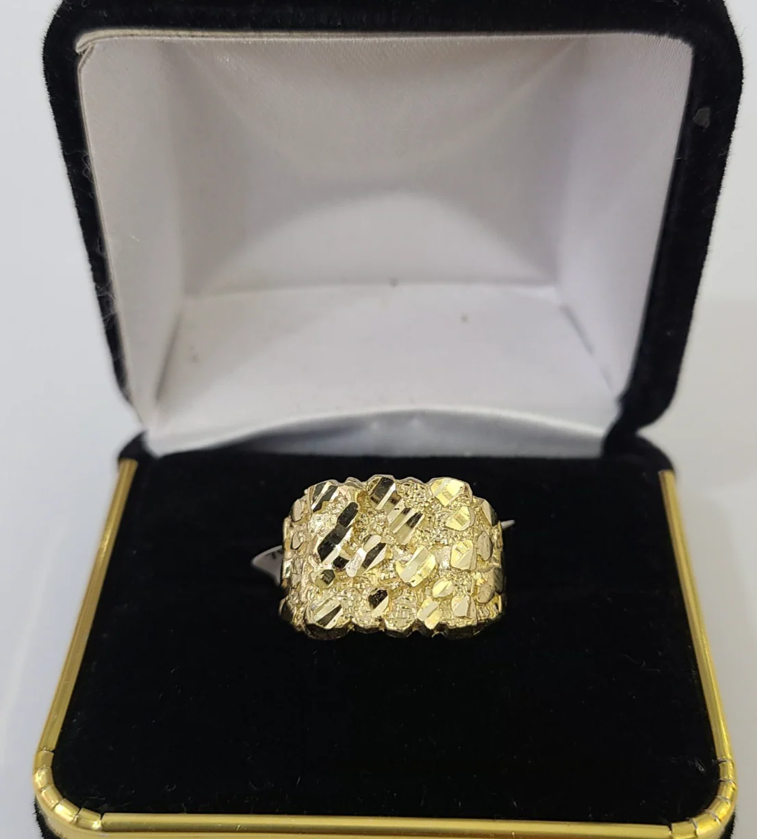 10k Nugget Ring Yellow Gold Women Men Real Genuine All Sizes - Image 2