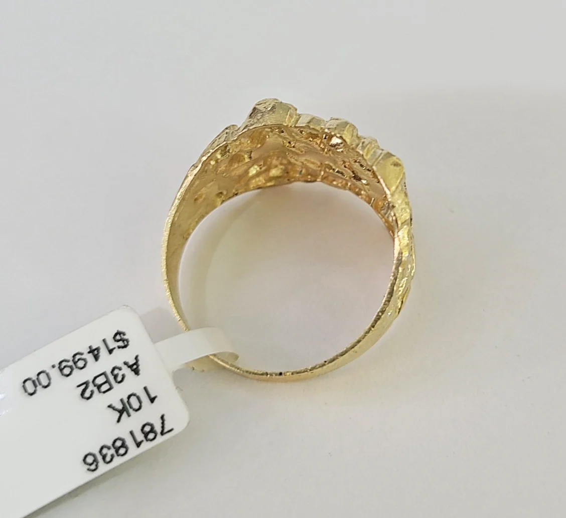 10k Nugget Ring Yellow Gold Women Men Real Genuine All Sizes - Image 6