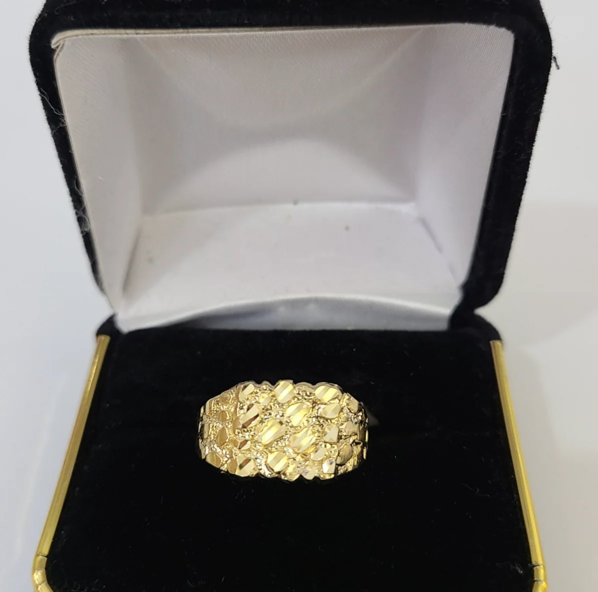 10k Nugget Ring Yellow Gold Women Men Real Genuine All Sizes - Image 2