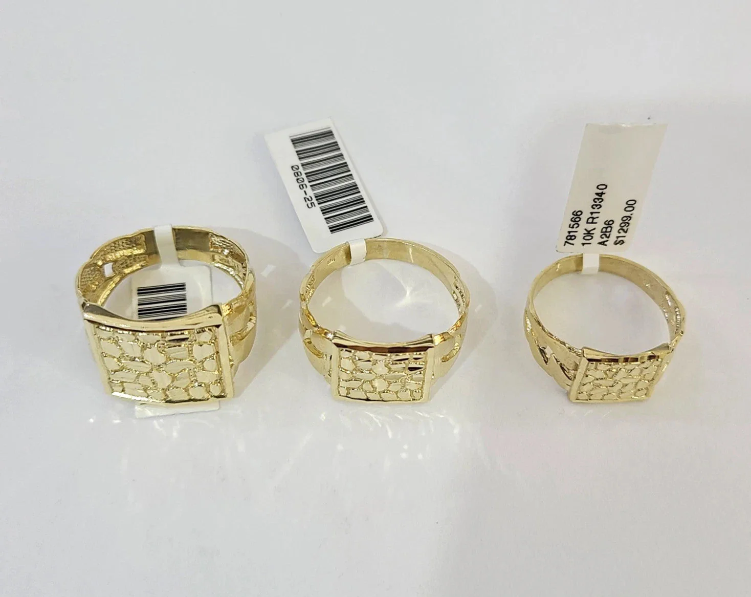 10k Nugget Ring Yellow Gold Women Men Real Genuine - Image 3