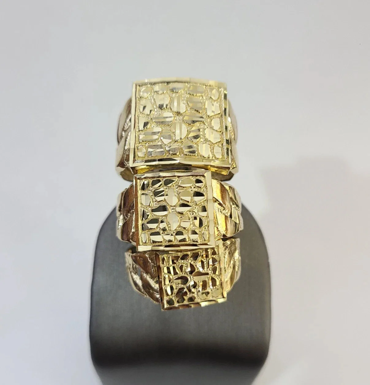 10k Nugget Ring Yellow Gold Women Men Real Genuine - Image 6