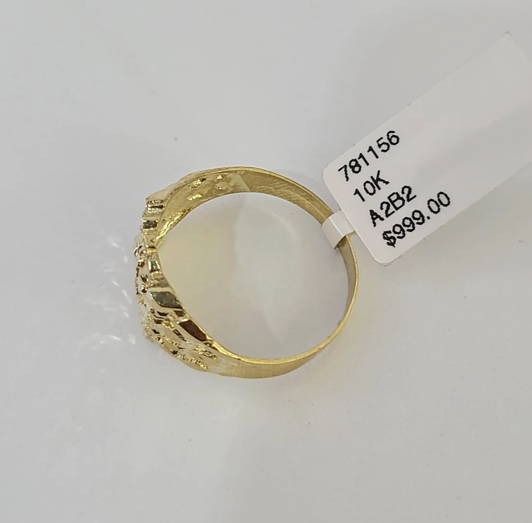 10k Nugget Ring Yellow Gold Women Men Real Genuine All Sizes - Image 4